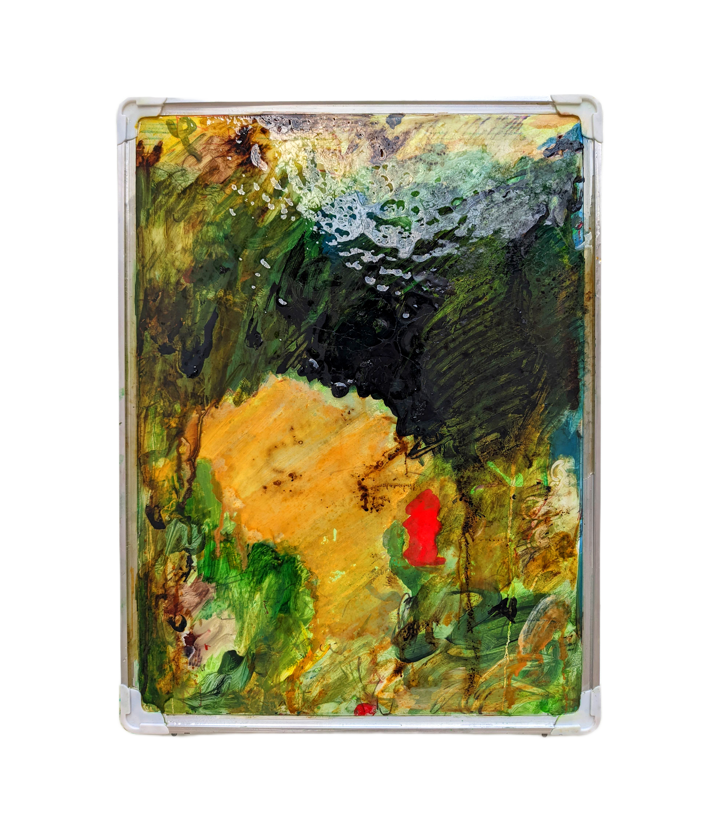 Louis Lanne, Sans titre, 2023, Technique mixte sur tableau blanc magnétique, 60x40cm