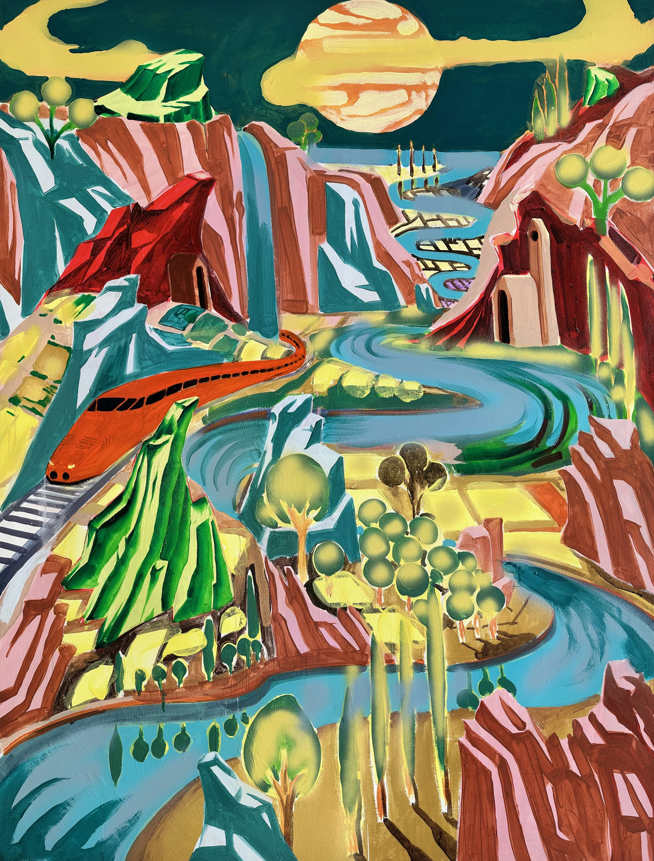 Antoine Carbonne, Mittelland, 2024, Huile et acrylique sur toile, 146x115cm