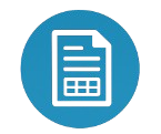 Icon of a document and calculator on a blue background