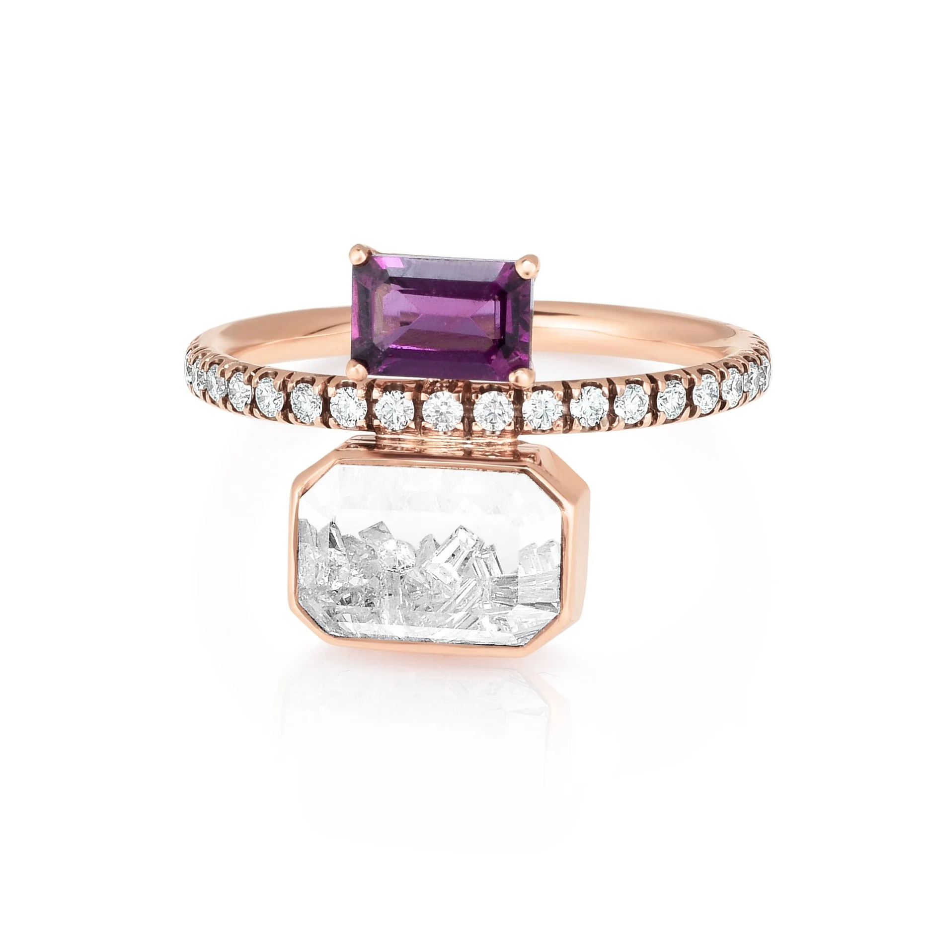 Eternity RING EMERALD-CUT PYROPE
