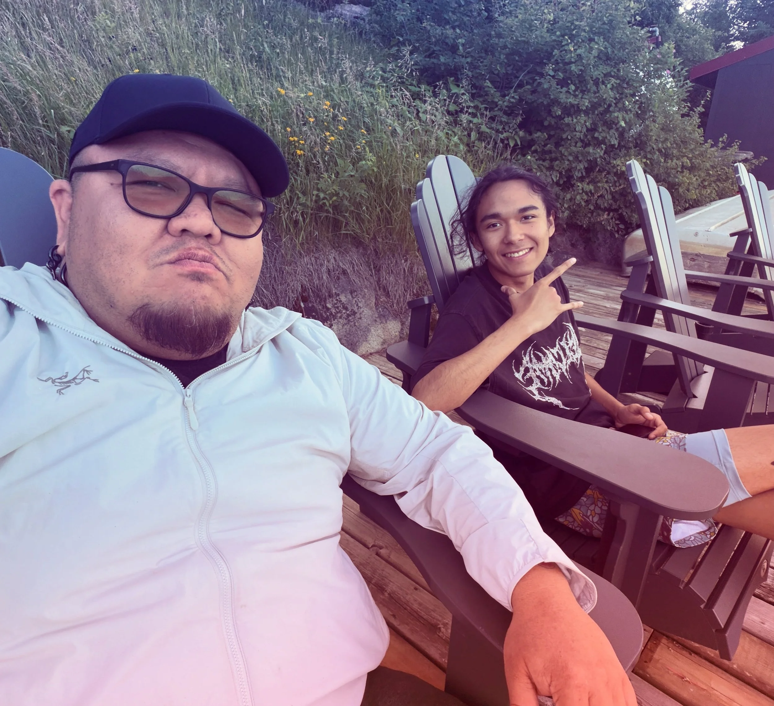 Chillin out with dad. I've been working hard with school, work with CBC and making more music for everyone to listen to. Getting a little rest.