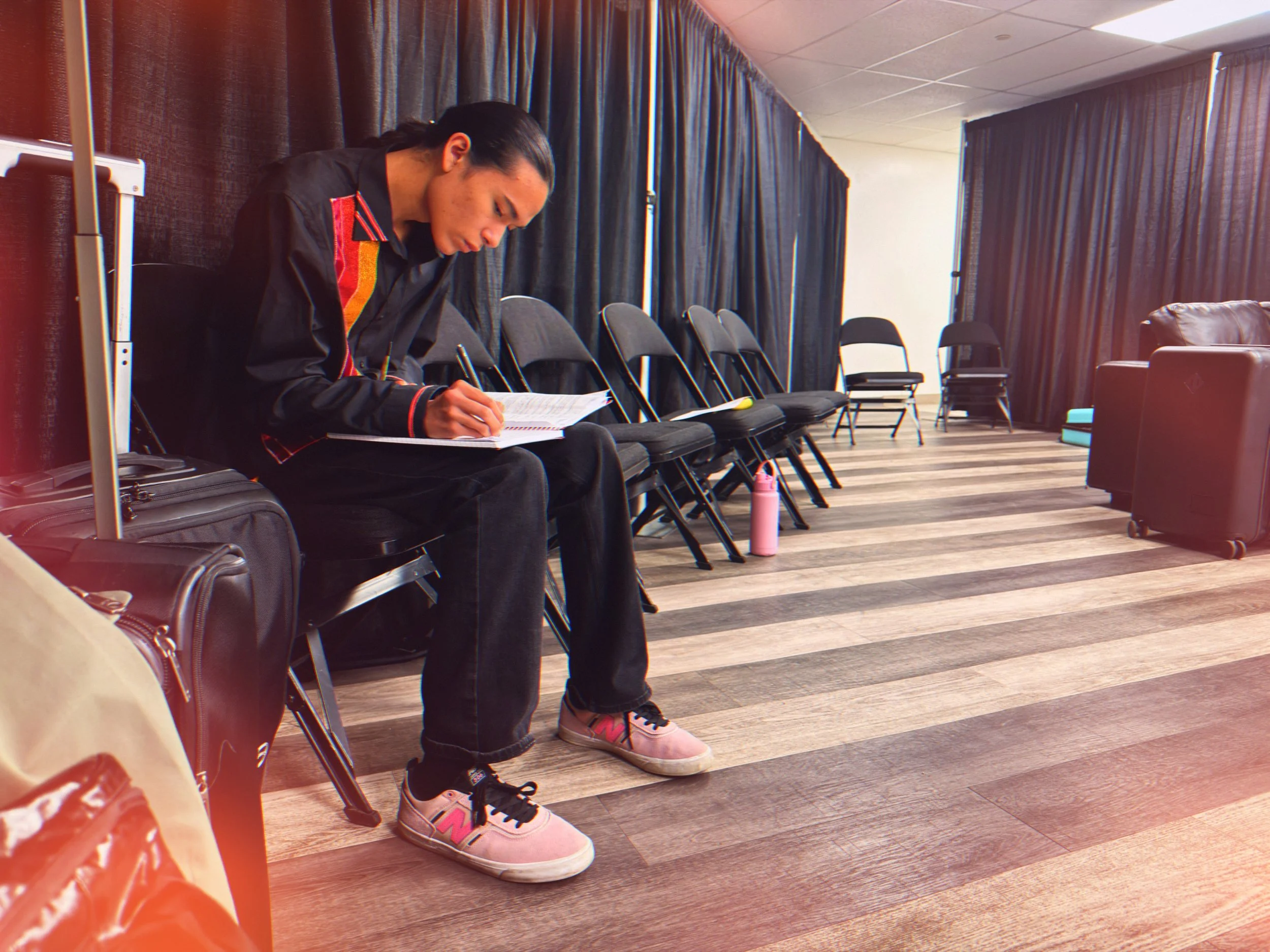 Putting in the work, even back stage, right up to when the show starts. 

I love what I do. I love connecting to the people. #indigenousmusic