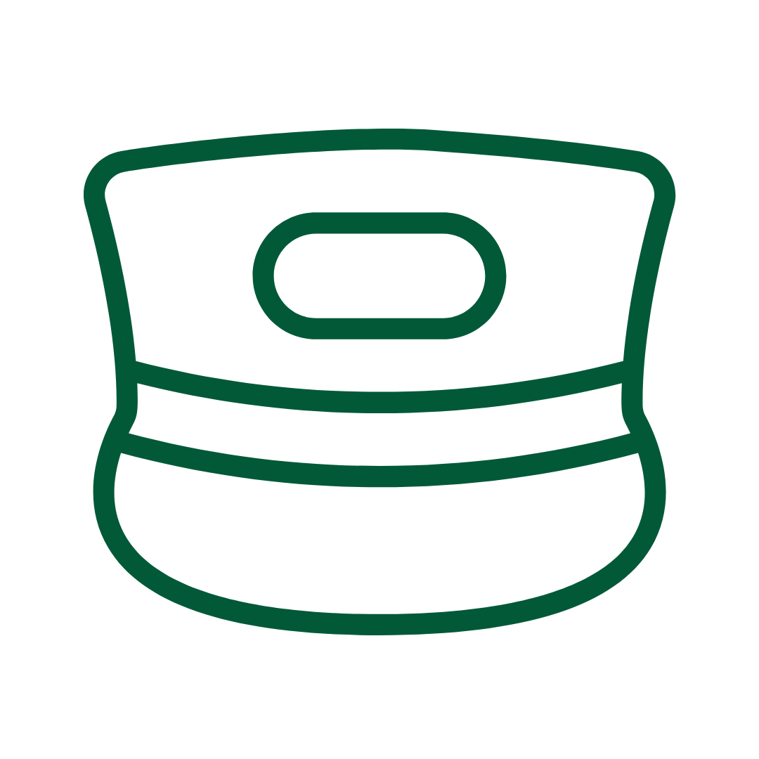 Outline of a portable air compressor in green lines on a black background.