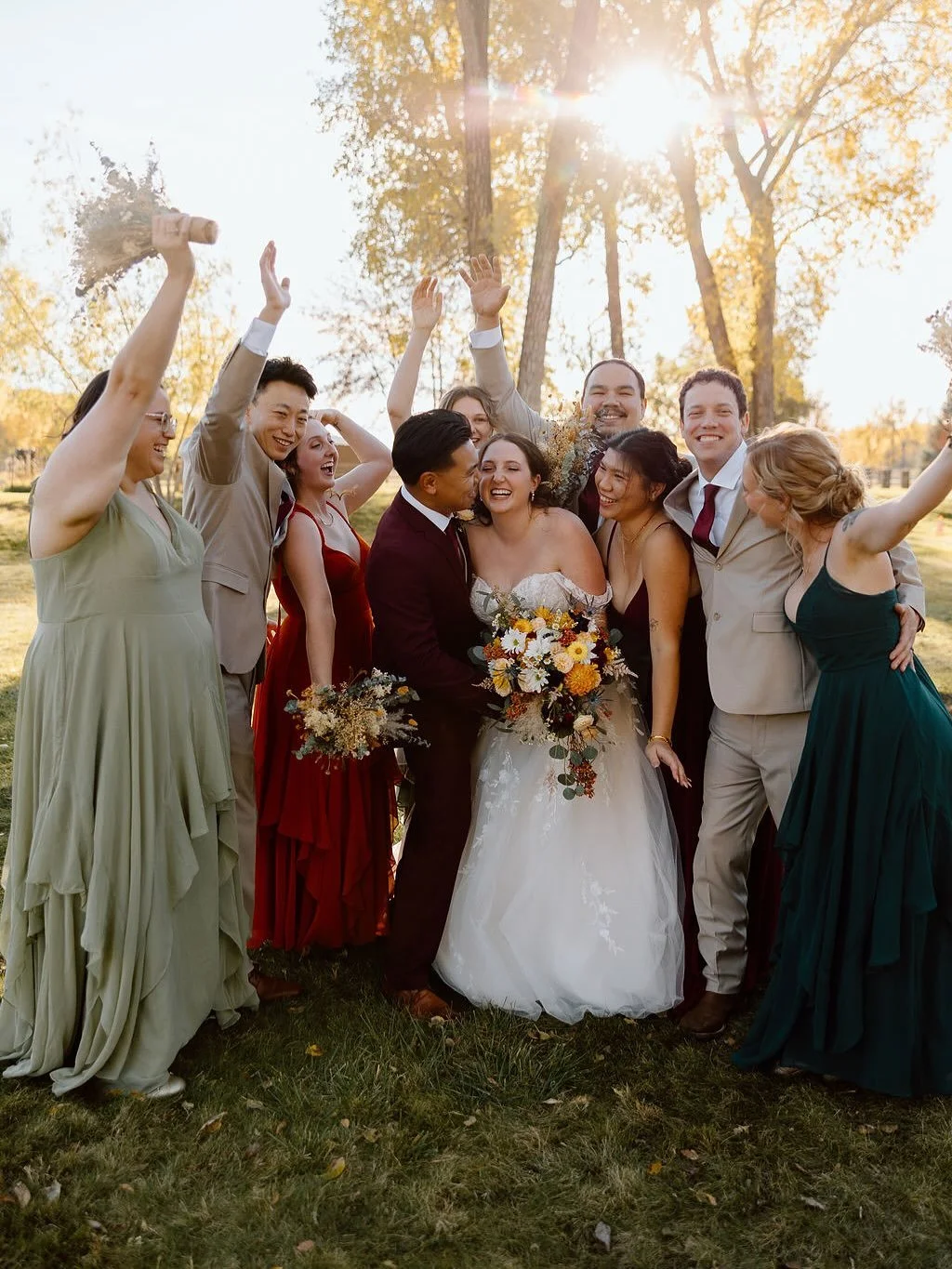 The Yangs wanted a fall wedding, and we have to say&hellip; they achieved that! The wether was spot on and the golden sun was on point! Congratulations on both of you!! #wedding #rockymountainbride #billingsbride #fallcolors #ido
