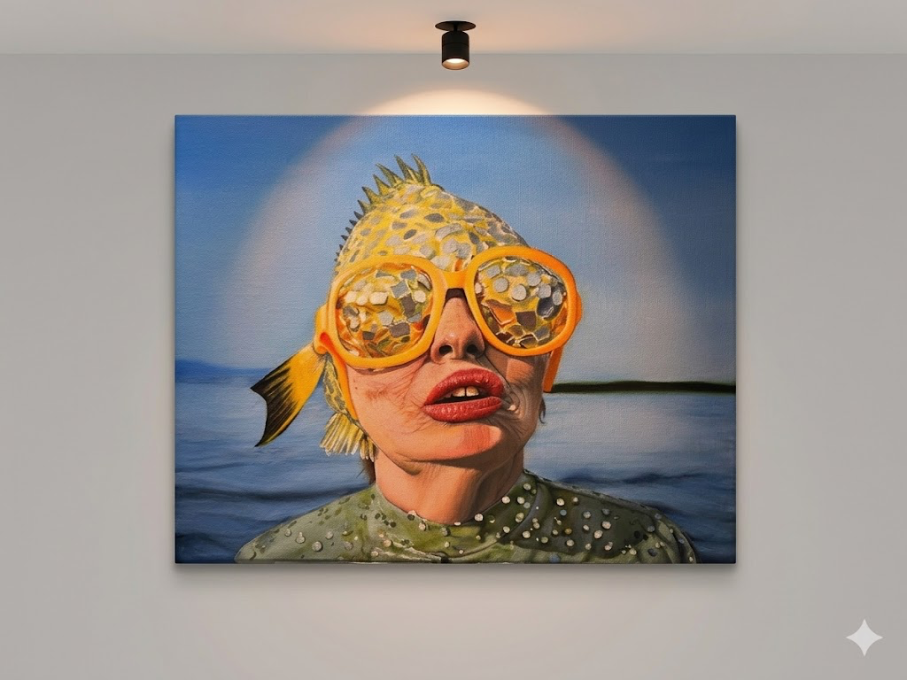 She Sees in Fins and Reflections
