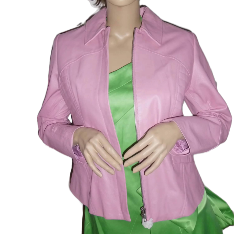 Pink Real Leather blazer