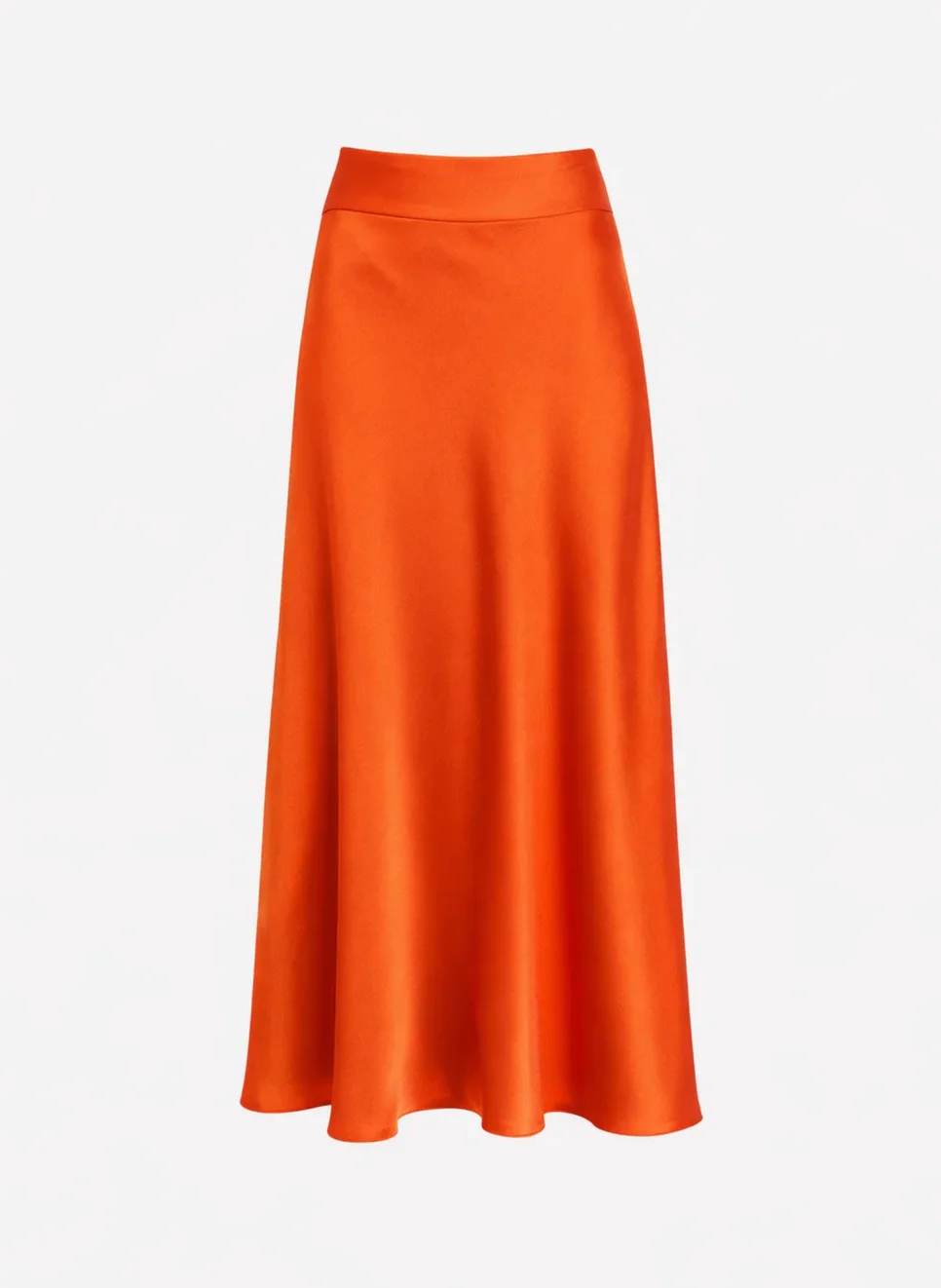 Oranje Jakia satijn rok in midi lengte /S/M/L/XL