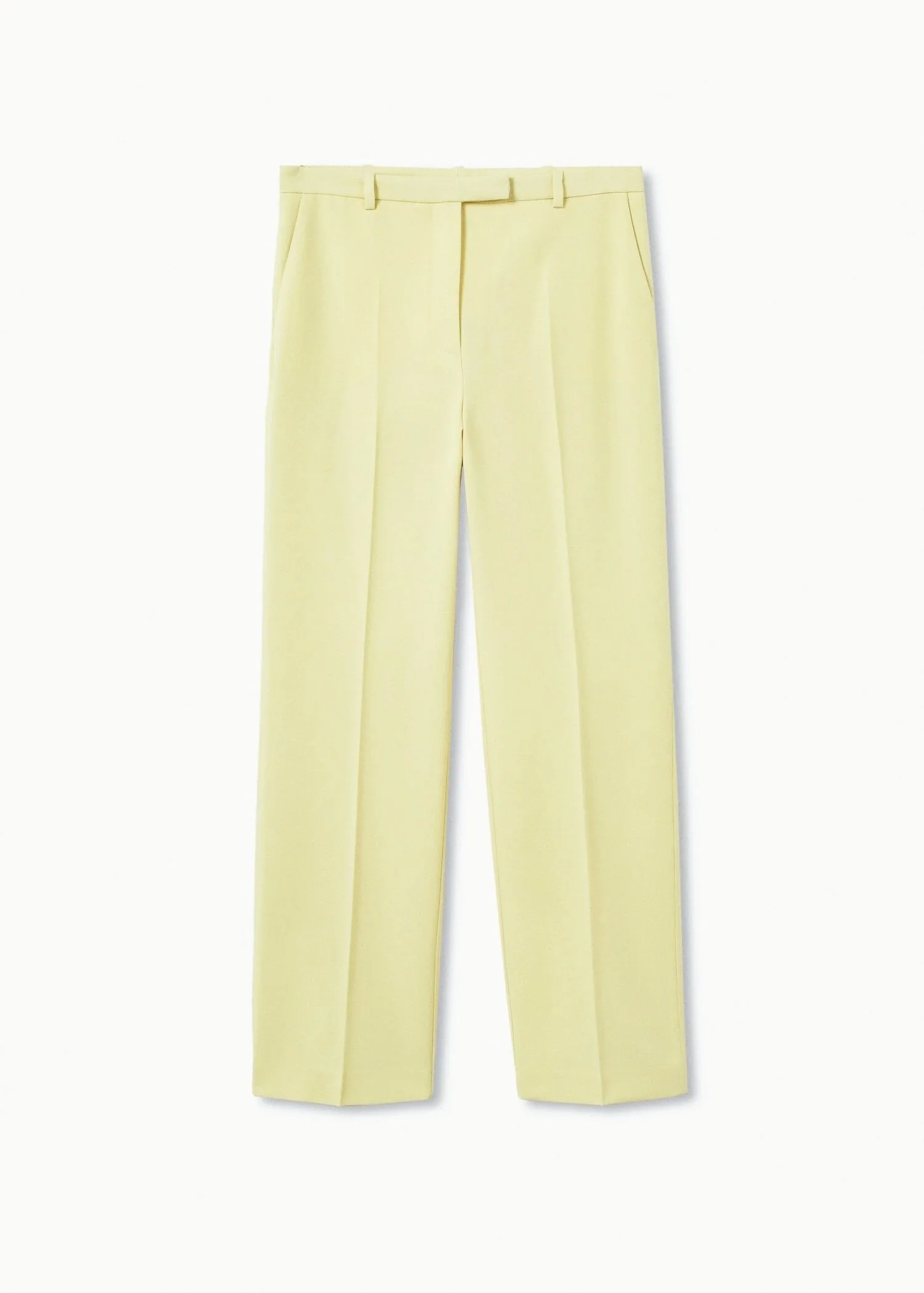 Mango Straight-fit Bleekgeel broek