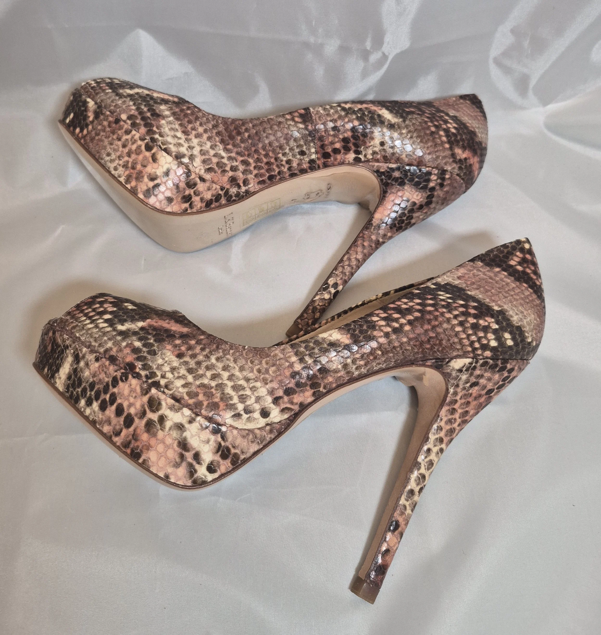 L.K. Bennett Snakeprint nude pumps