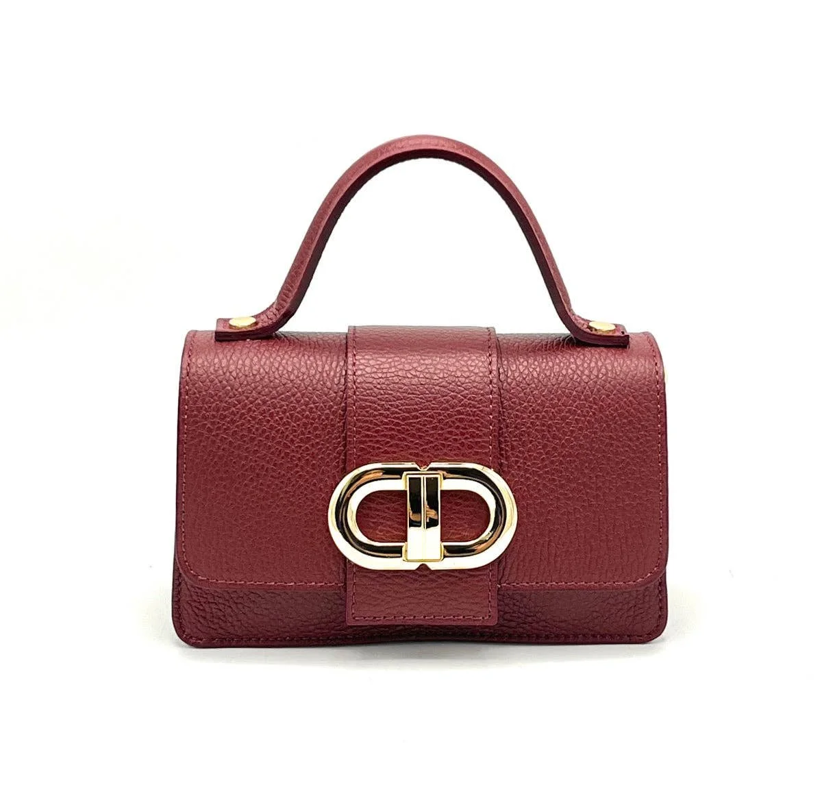 Mini real leather bag made in Italy Pink GIORVAN