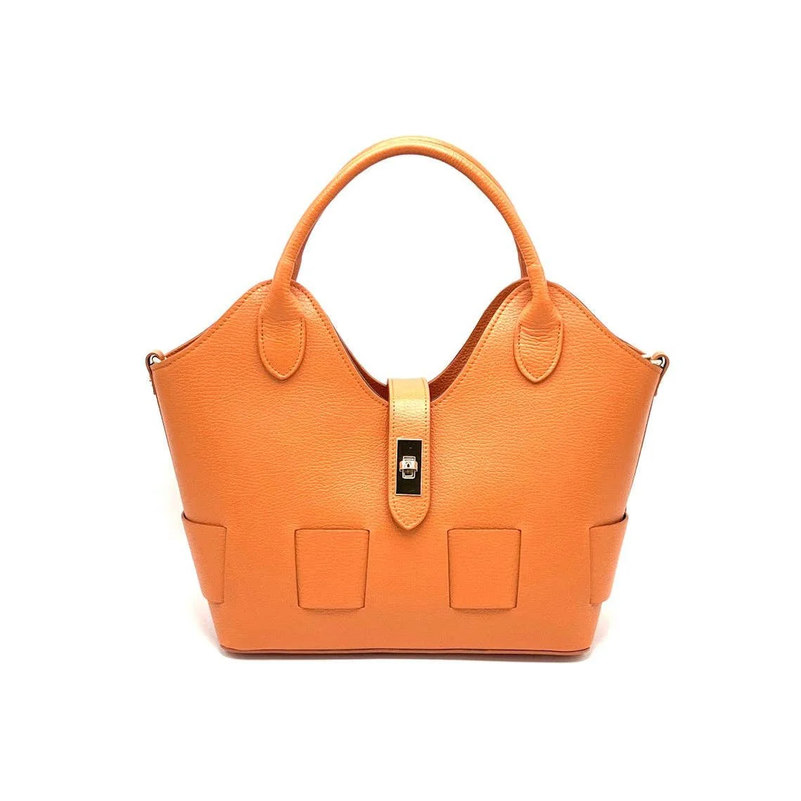 Schoudertas van echt leer, Made in Italy