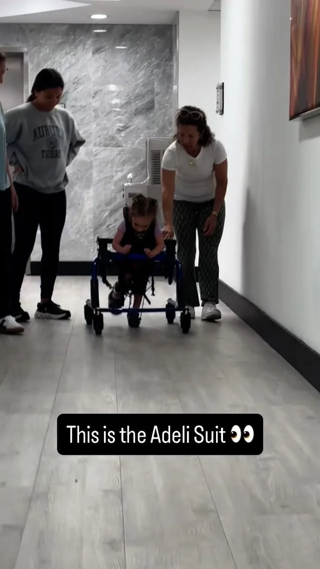 Suited up and ready to roll πͺ The Adeli suit gives resistance + alignment with every movement, helping Cece build the muscles she needs to walk on her own one day. Look at that determination! #friendsofcecilia #cerebralpalsyawareness #hopewarriors