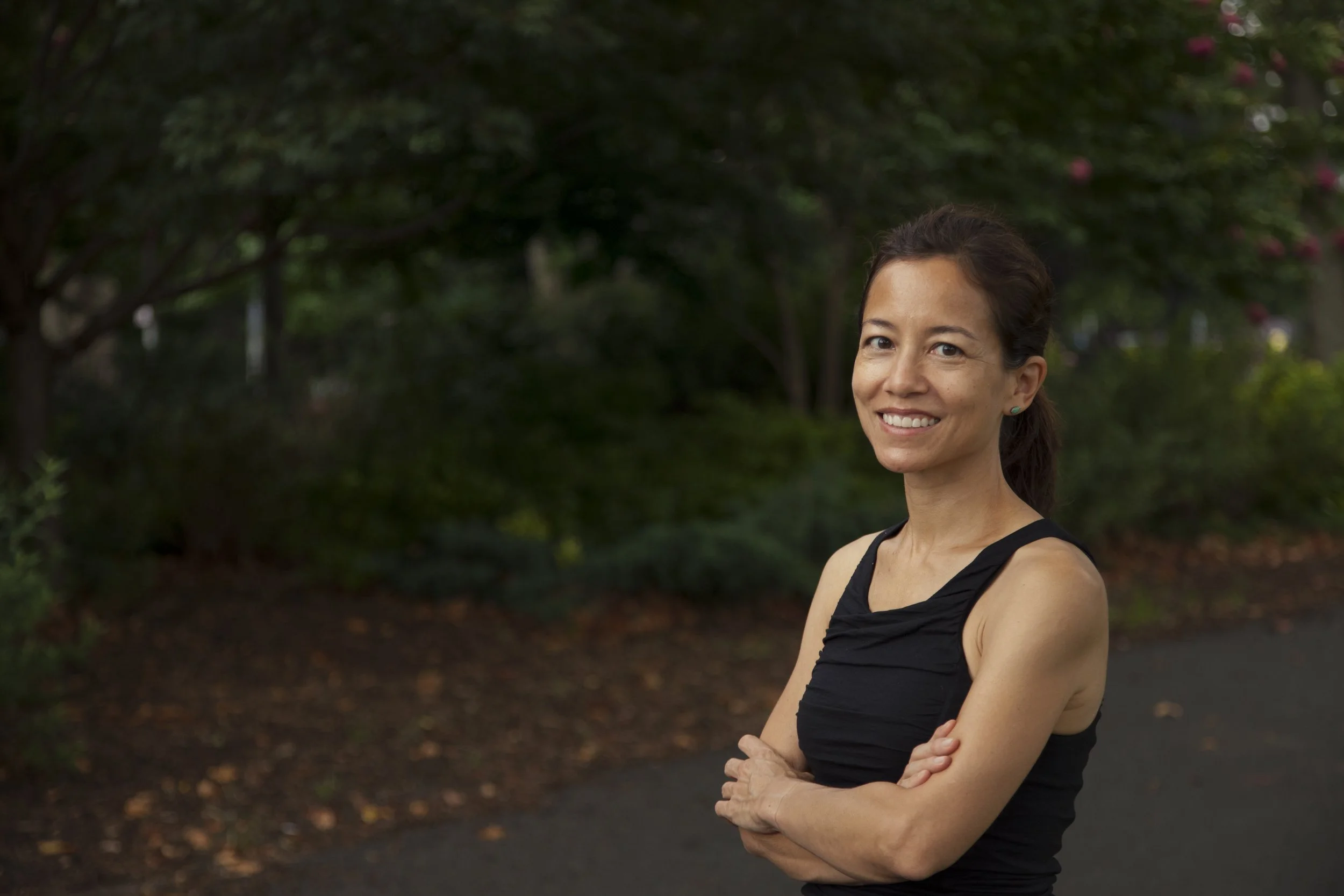 Another image of Rachel Lee standing outdoors.