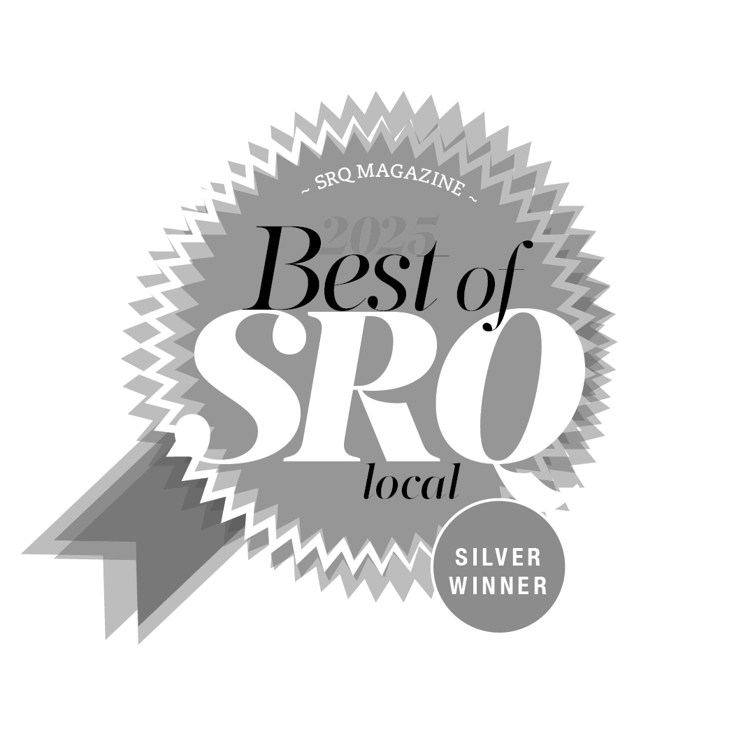 SRQ Magazine Best Local Therapist Silver Winner 2025 awarded to Gail Gerbig LMHC of Seaside Mental Wellness in Sarasota, Florida.