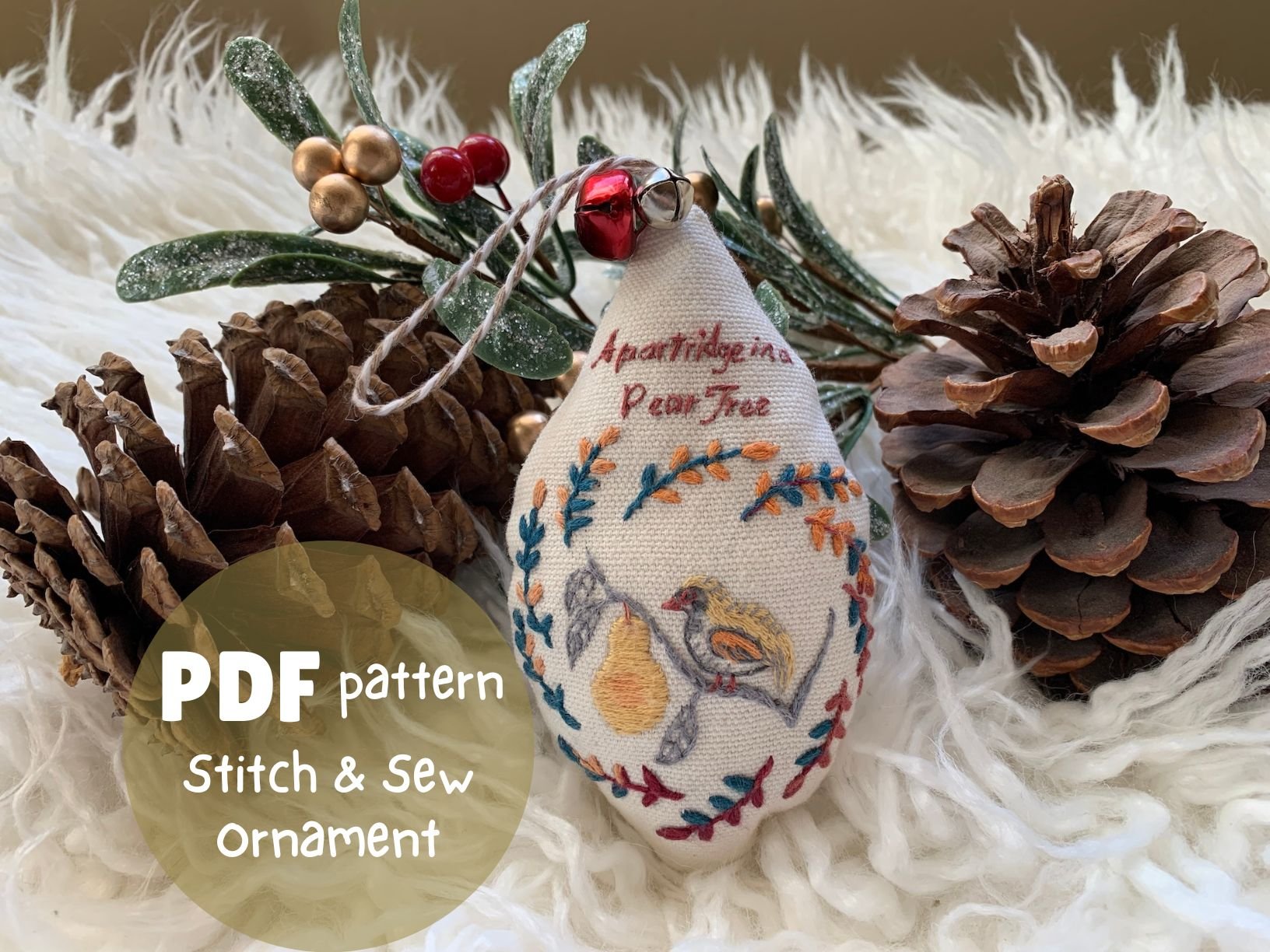 Partridge in a Pear tree Christmas Ornament embroidery PDF.jpg