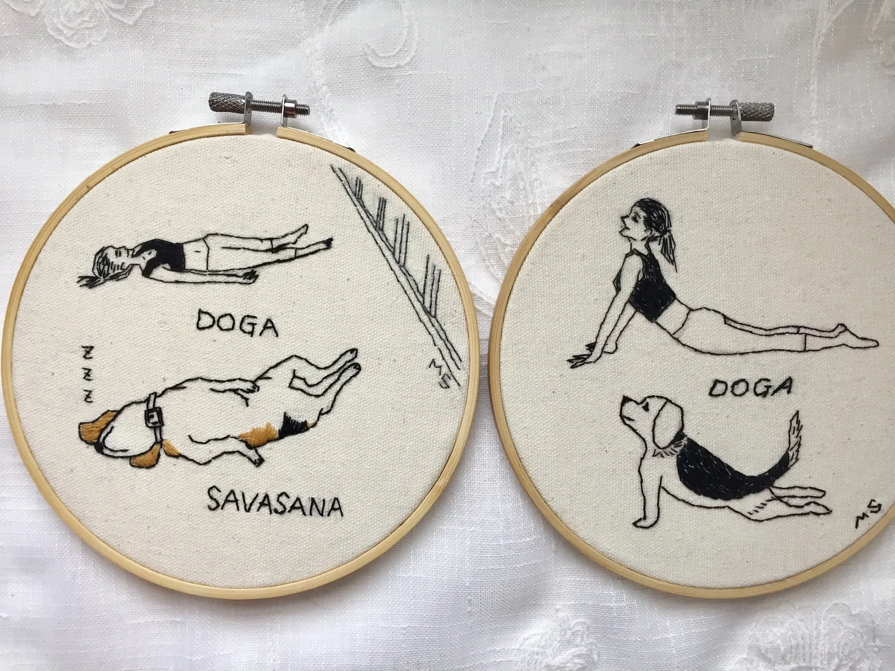 Beginner-friendly dog yoga embroidery design series side by side .jpg