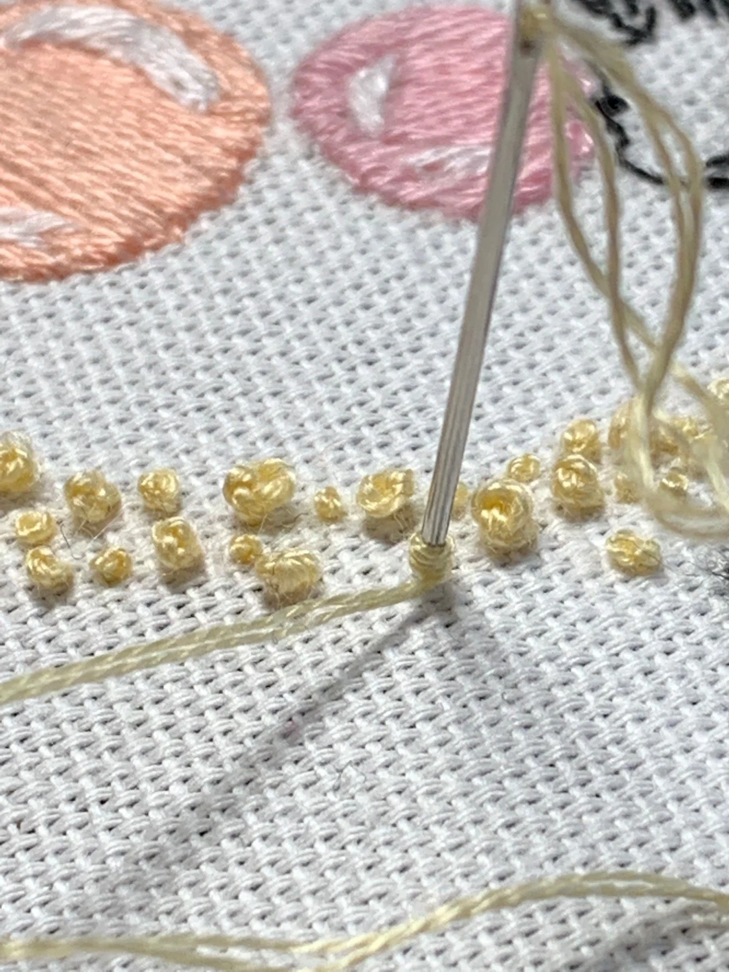 close up to French knot stitching Bubblegum romantic embroidery.jpeg