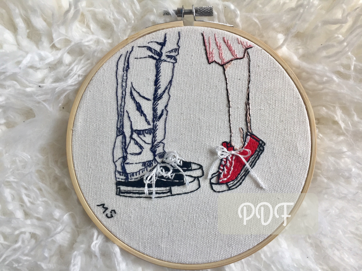 Boy & Girl – Modern Romantic Embroidery Pattern (PDF Download)