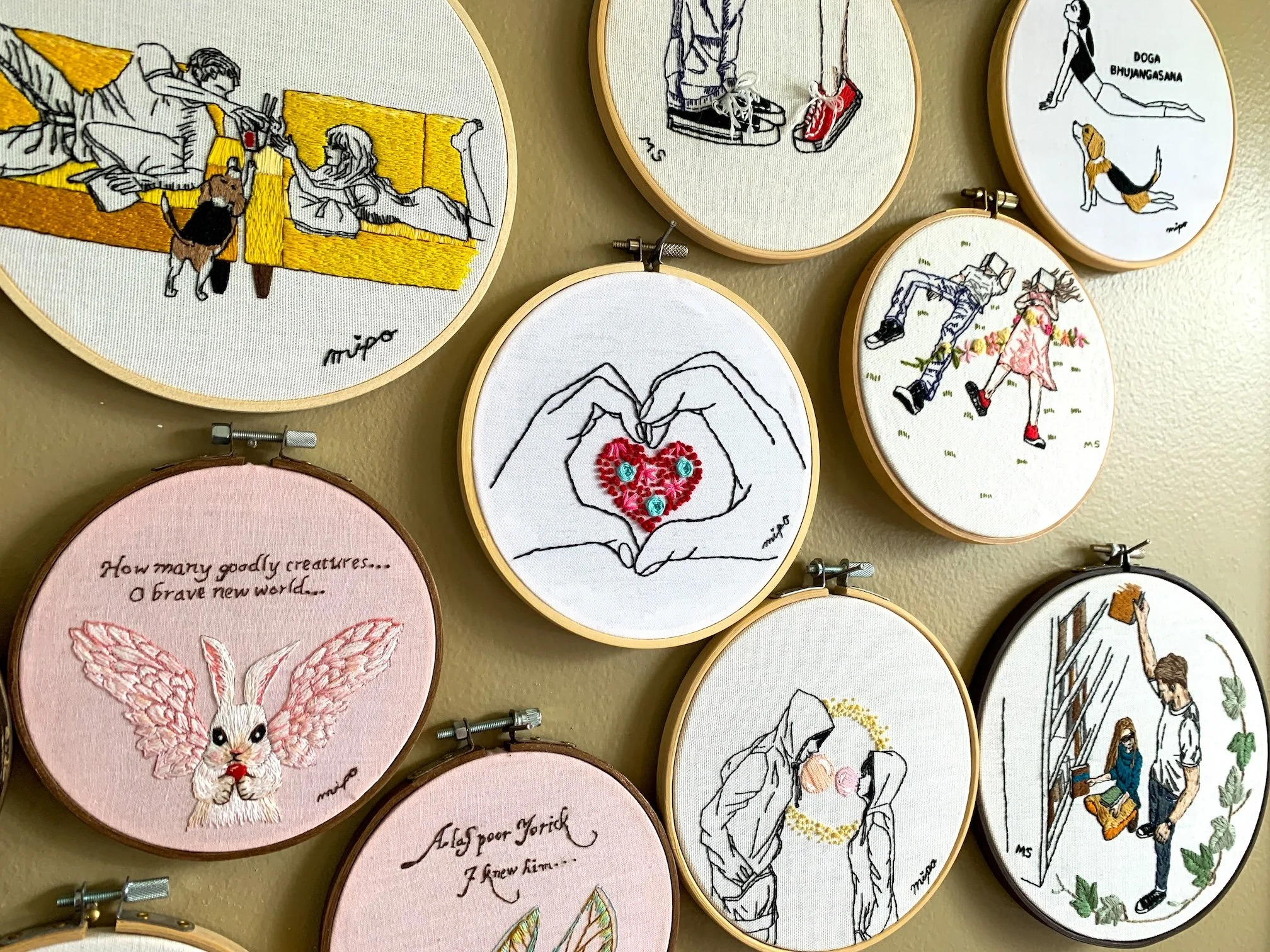 Center embroidery " Hands & Heart" of mipomipo embroidery wall.jpg