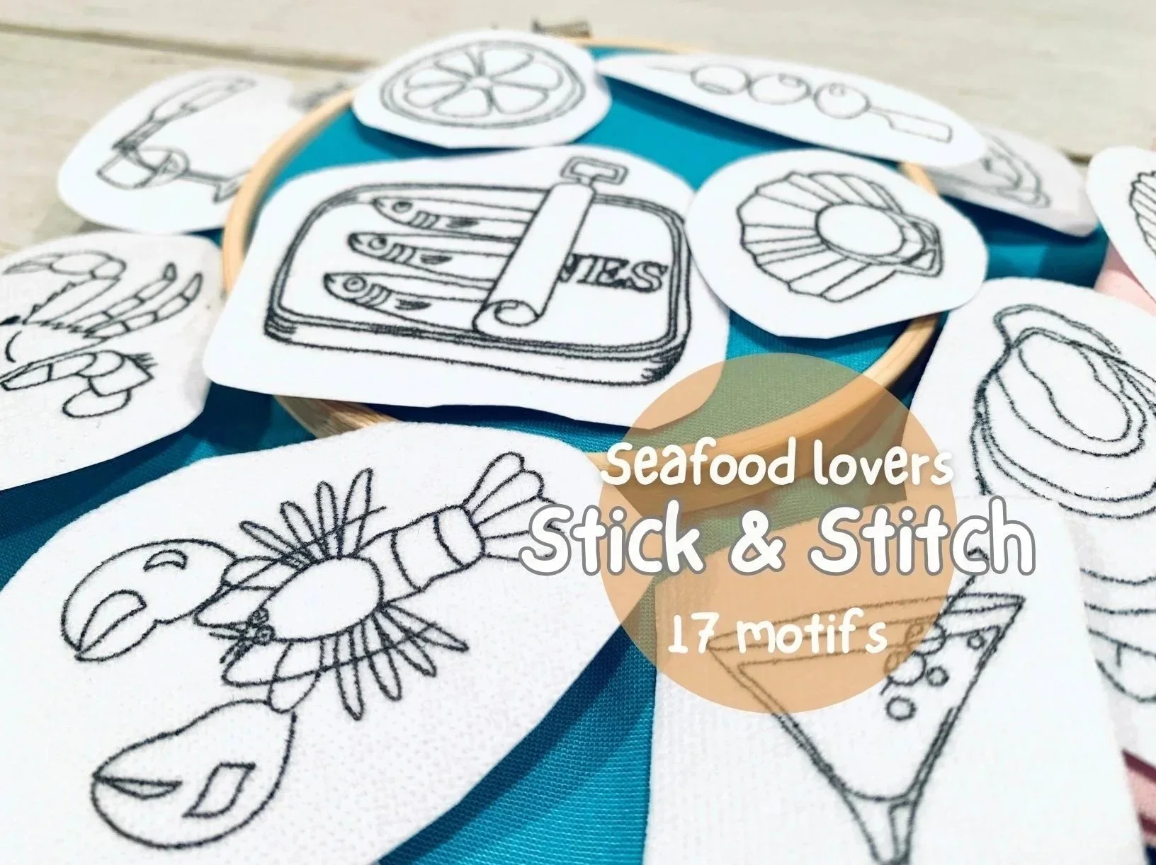 Seafood Stick & Stitch package 17 motifs