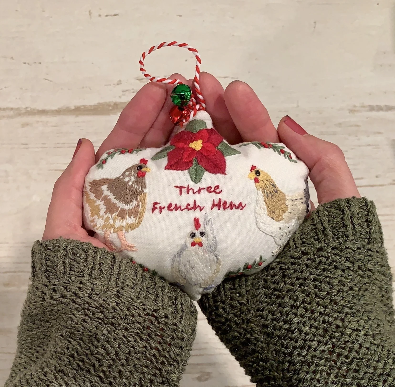 Three French Hens Christmas embroidery ornament PDF pattern.JPG