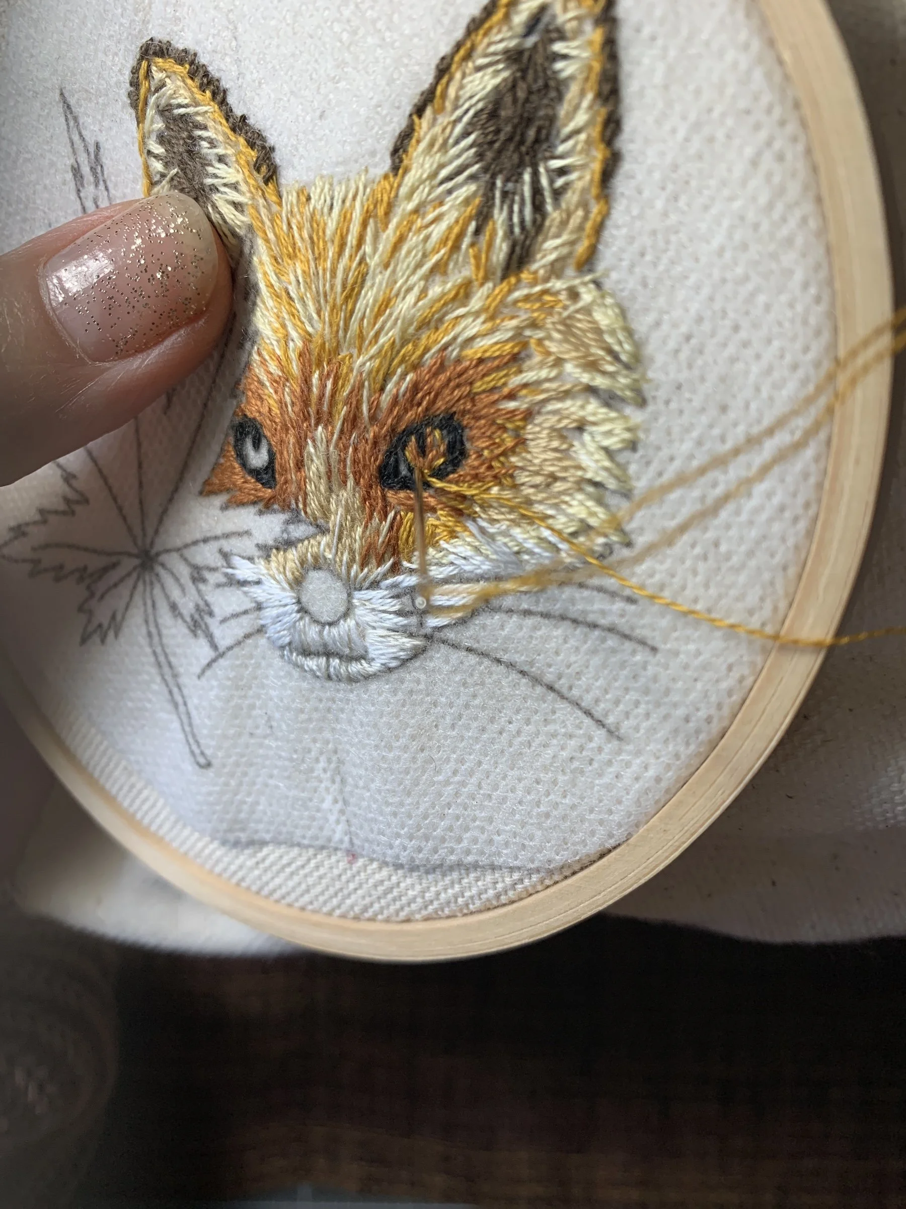 Cute woodland fox hoop art pattern .jpeg