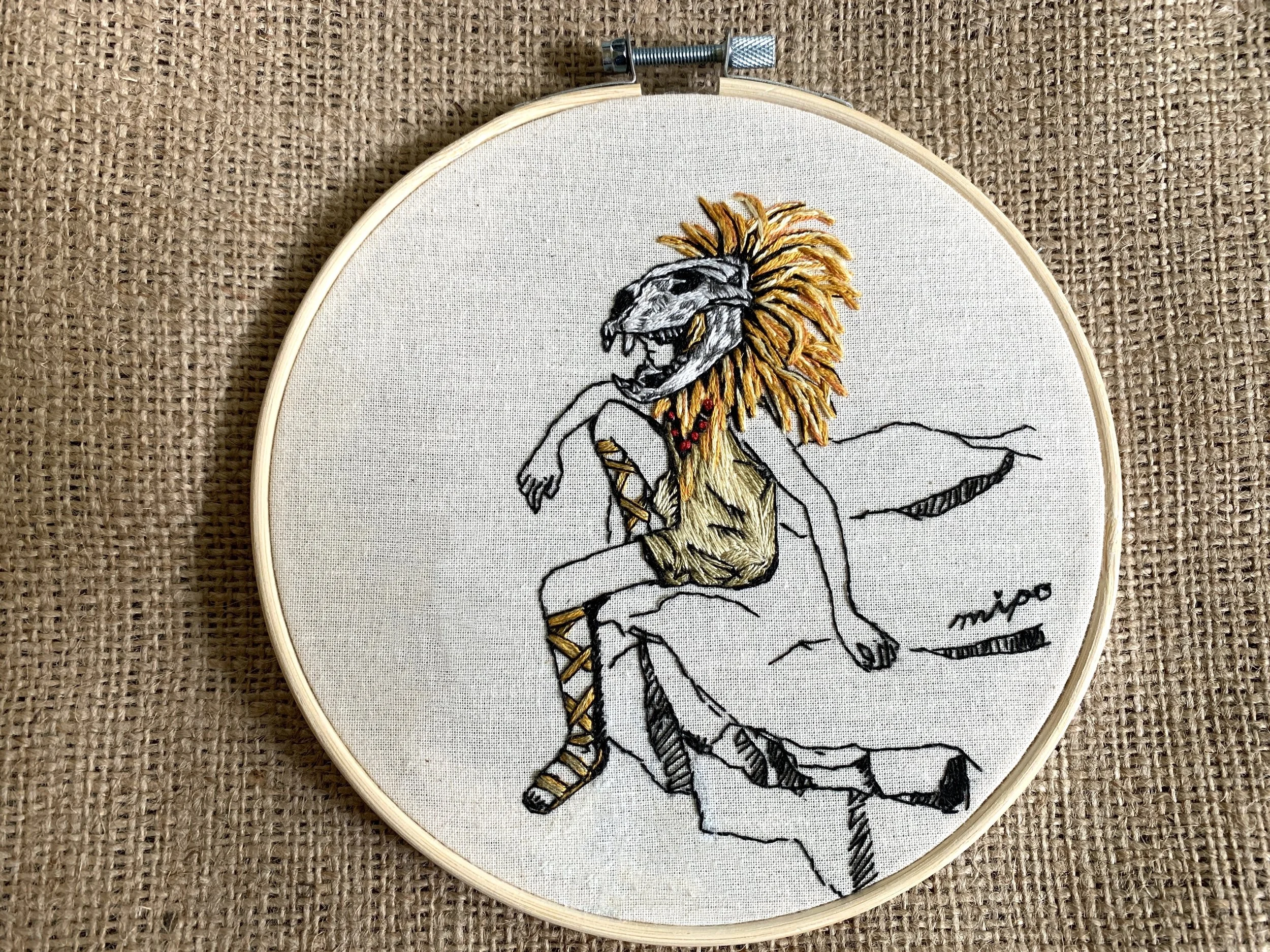 Option- no symbol-Leo-Zodiac girl - hand embroidery kit .jpeg