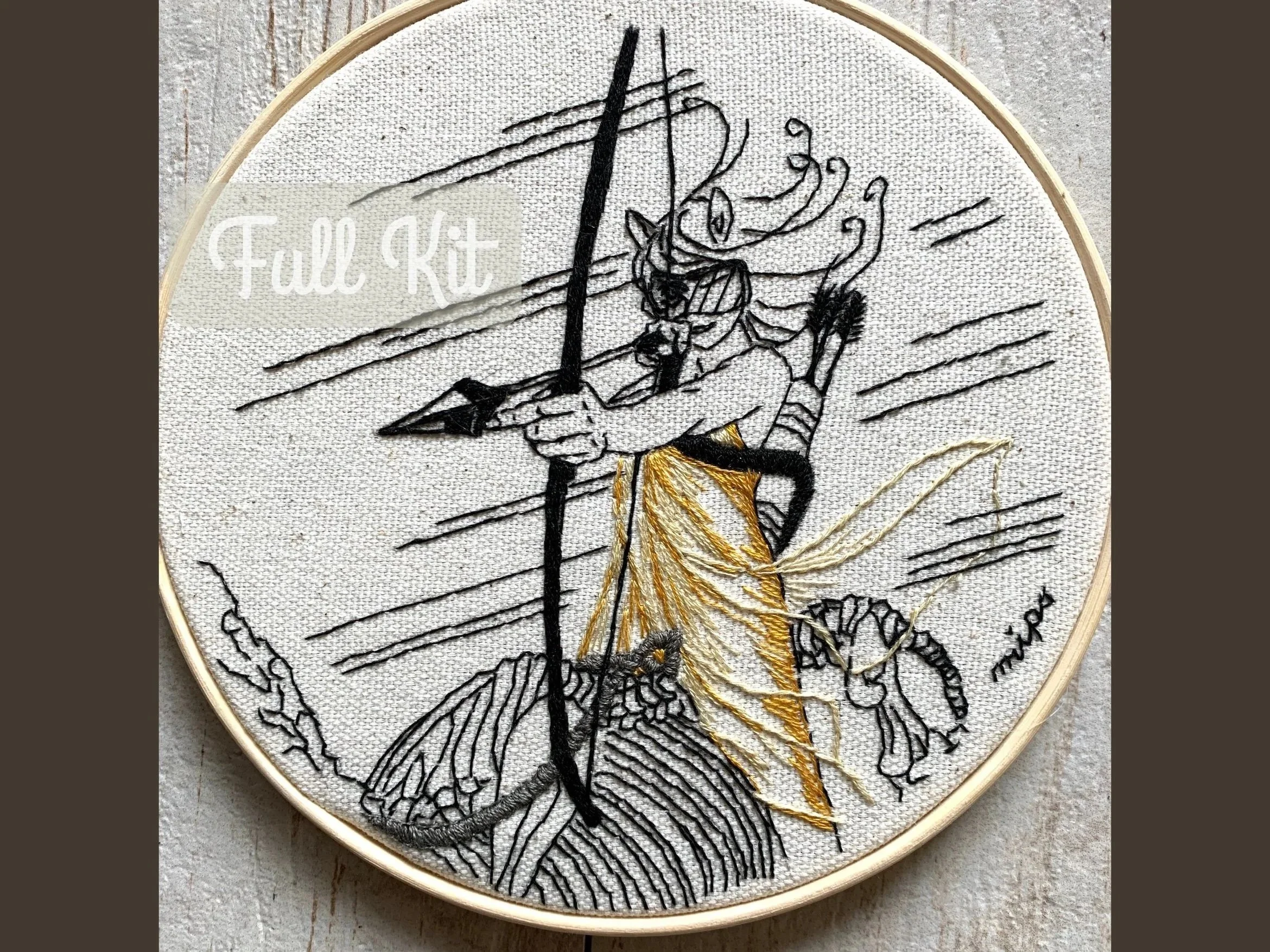 Sagittarius+embroidery+kit+with+archer+girl+riding+skeleton+horse+on+pre-printed+fabric.jpg