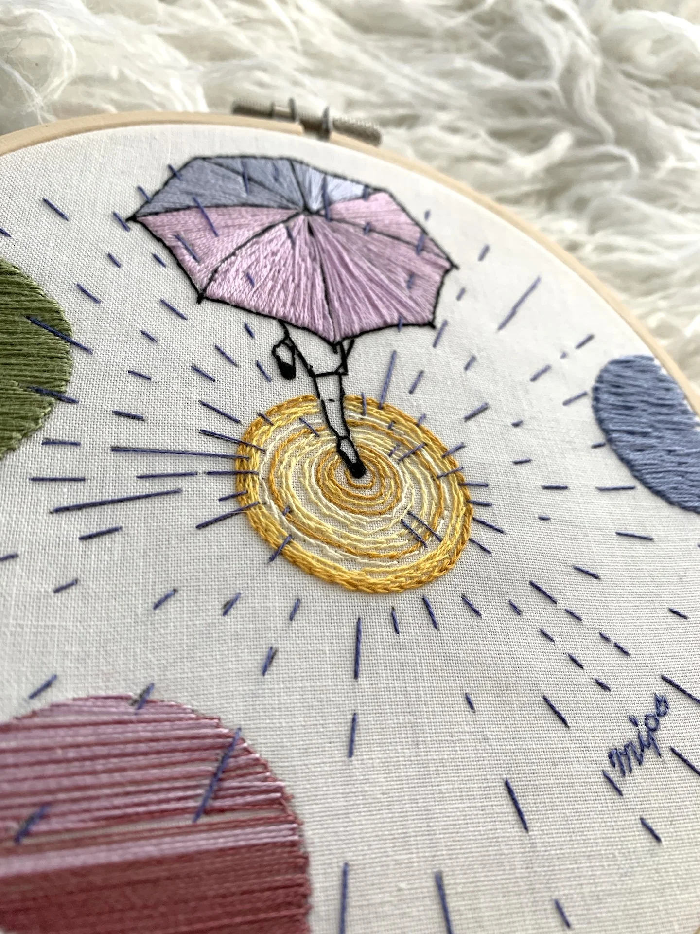 Hand embroidery hoop art inspired by cozy rainy weather.jpeg