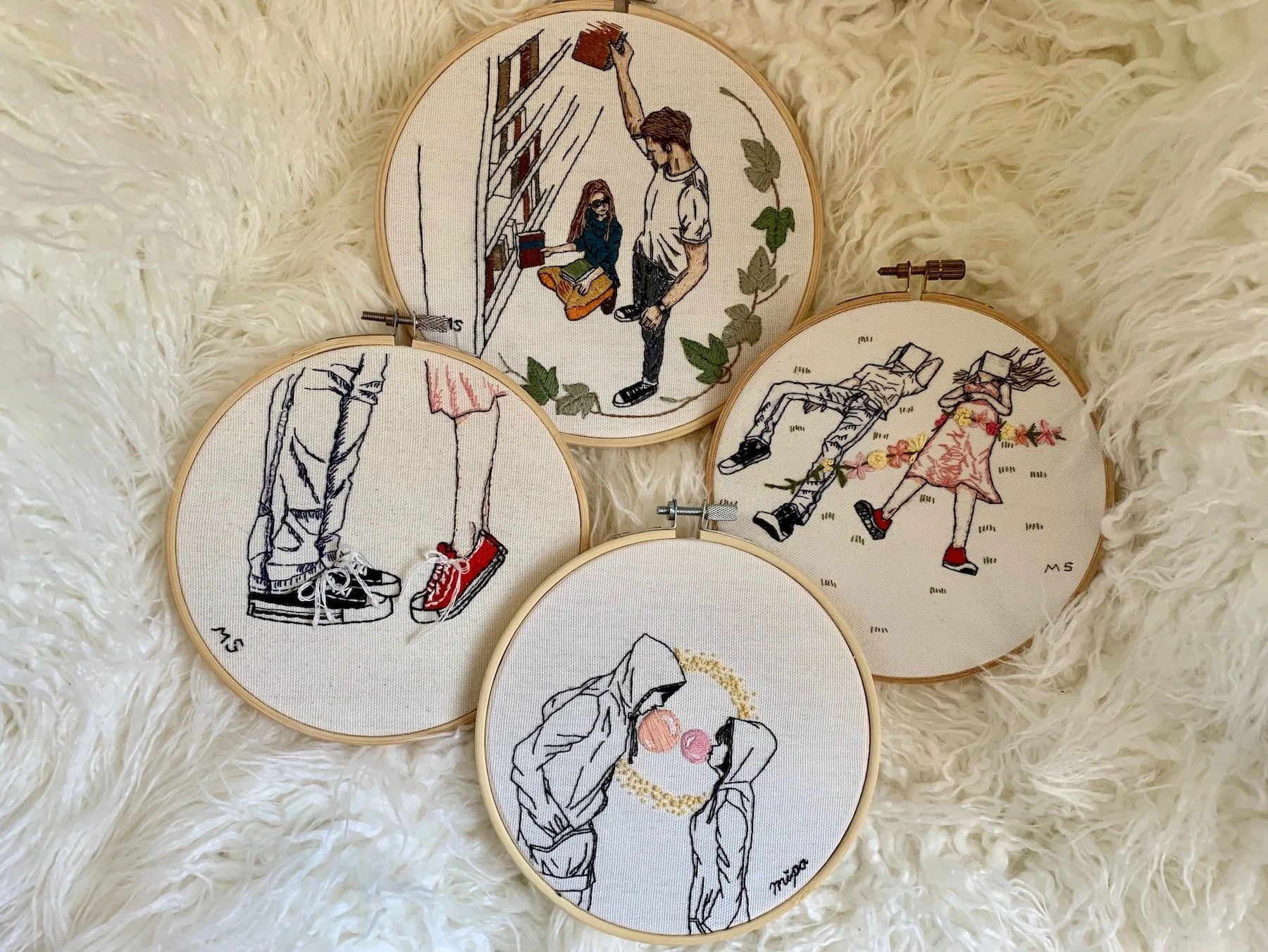 finished embroidery hoop art of romantic series from mipomipomade.com.jpeg