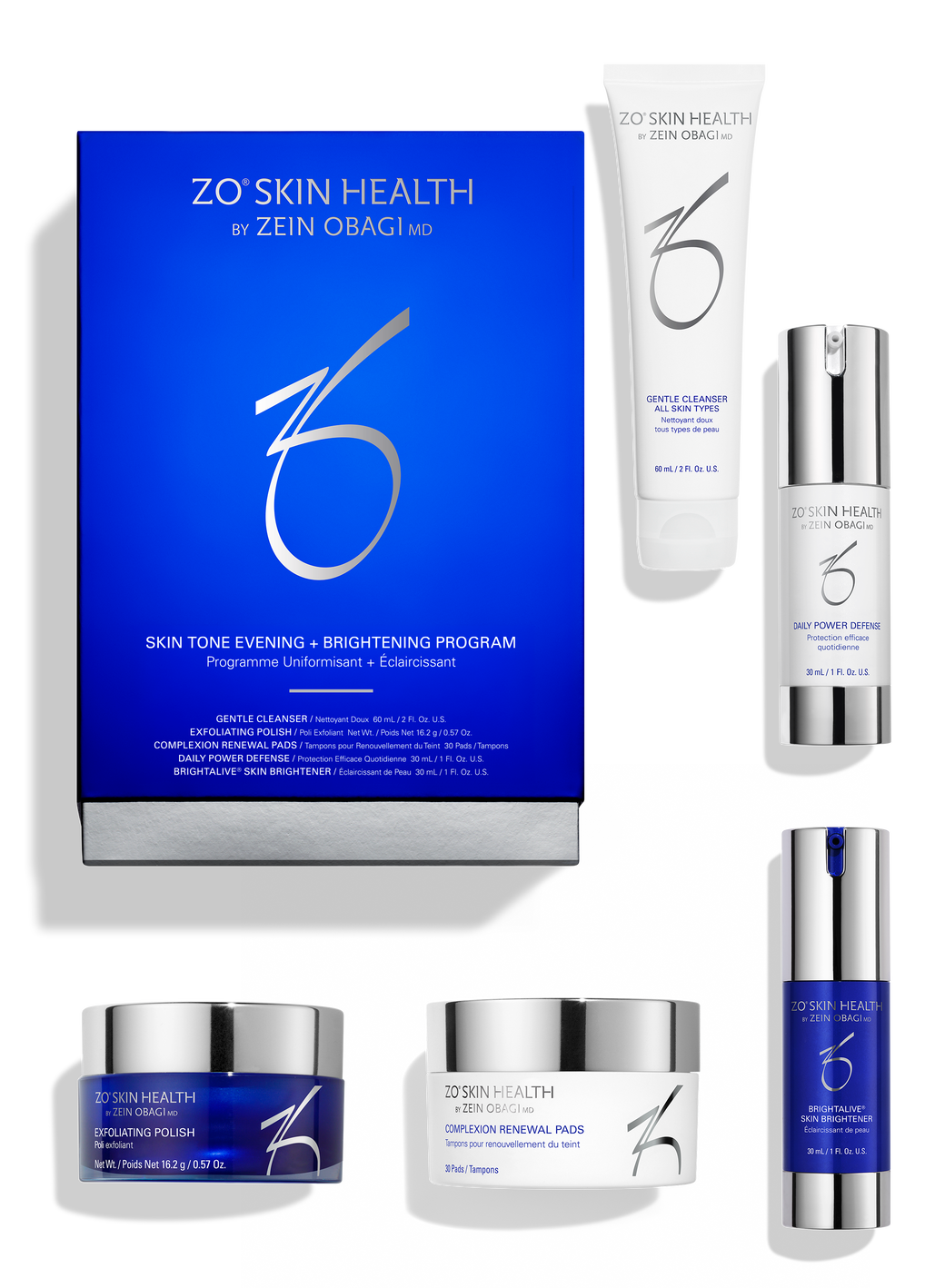 ZO Skin Health Skin Tone Evening and Brightening Program medical-grade skincare products at Skin Glow Studio in Beaconsfield