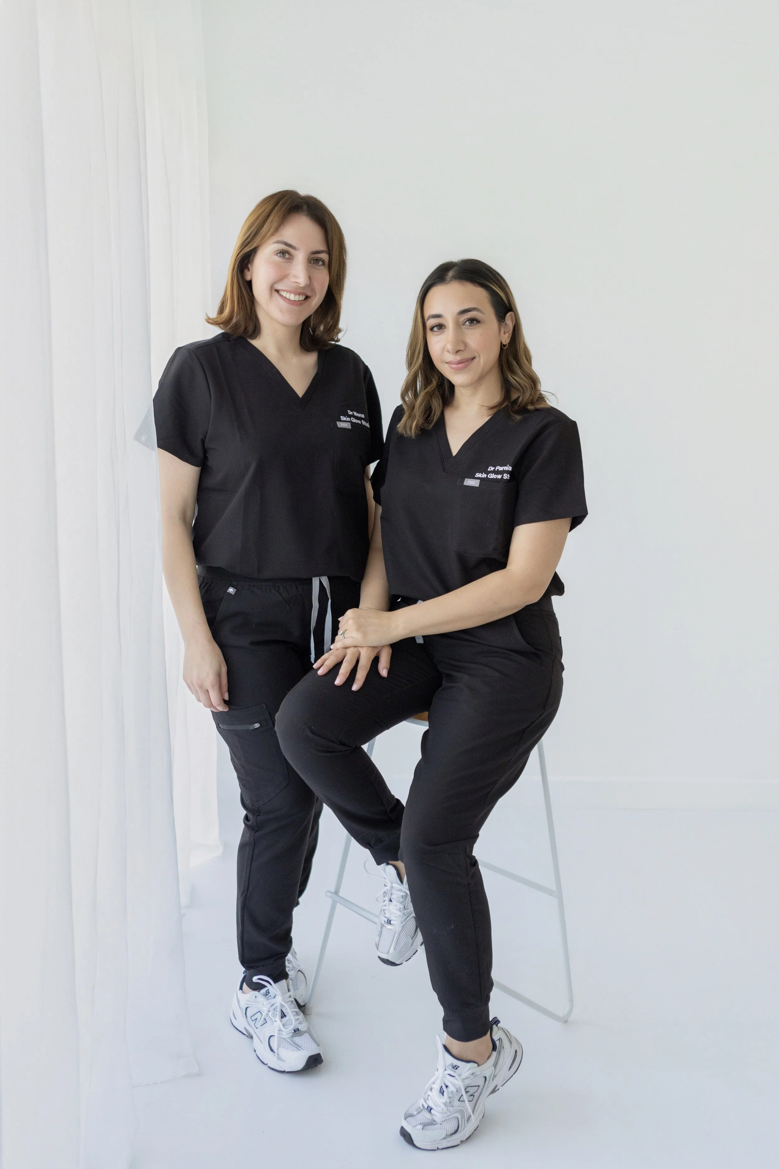 Dr. Mona and Dr. Parnia, co-founders and aesthetic practitioners at Skin Glow Studio in Beaconsfield