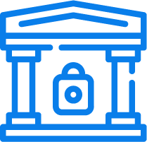 Icon of a store with a lock in the center, indicating a secure or restricted area.