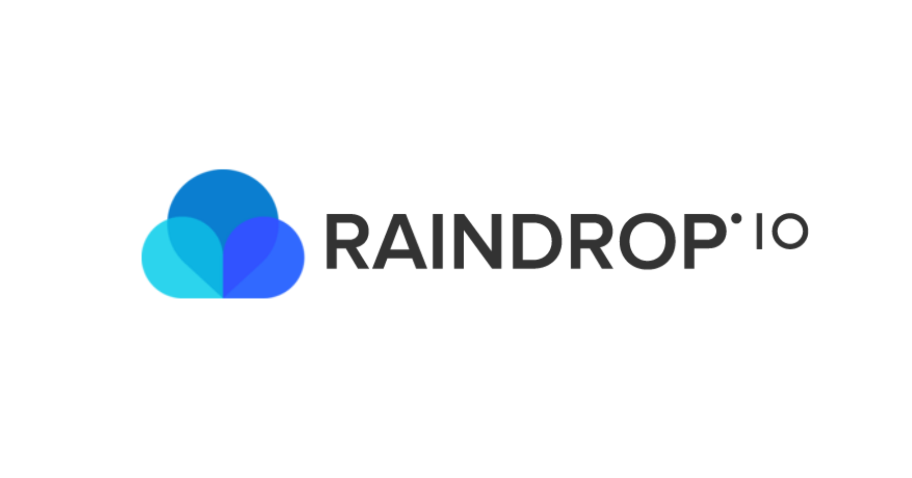 Raindrop.io logo with a stylized cloud made of overlapping blue circles and the text 'RAINDROP.IO'.