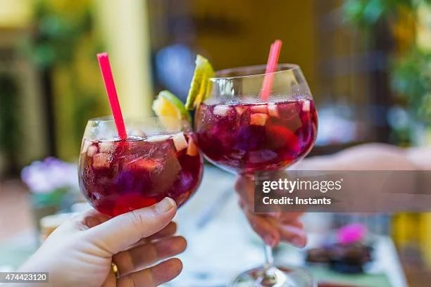 Tinto De Verano Sangria in wine glasses
