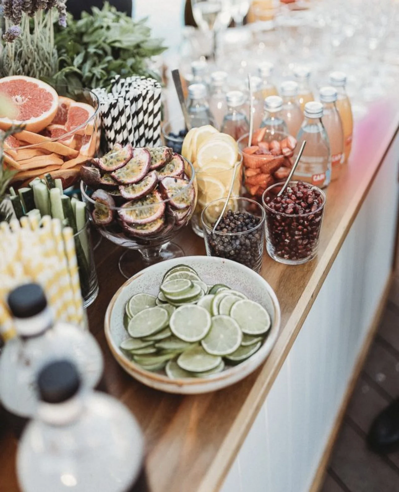 Premium fresh fruit garnishes for cocktails and mocktails.