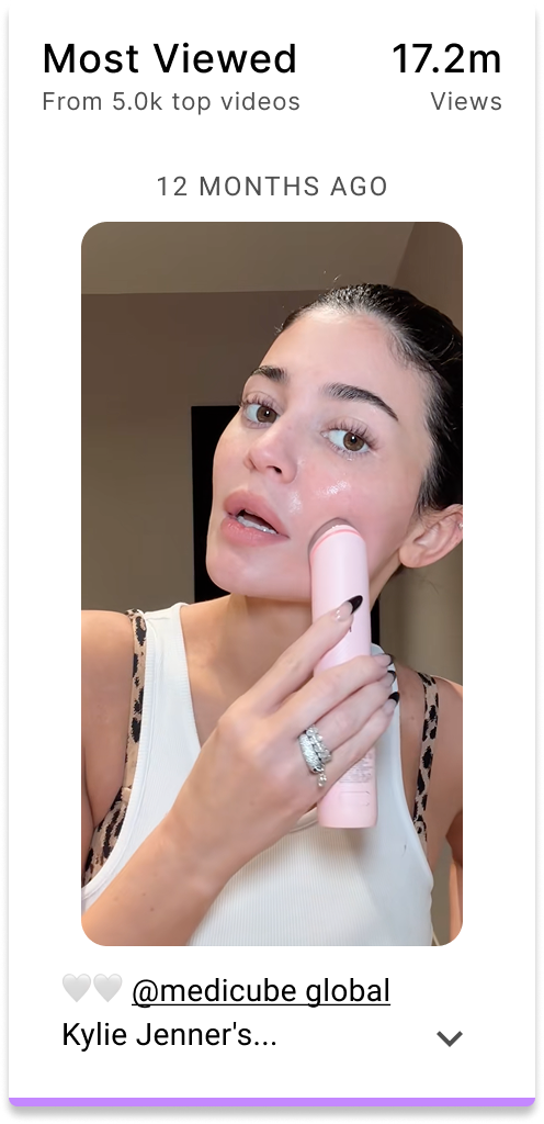 A woman with dark hair pulled back applying skincare or beauty product to her face with a pink device, wearing a white tank top with leopard print straps.