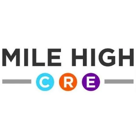 Mile High CRE logo with the words 'Mile High' in black and 'CRE' in multicolored circles (blue, orange, purple) beneath, connected by gray lines.