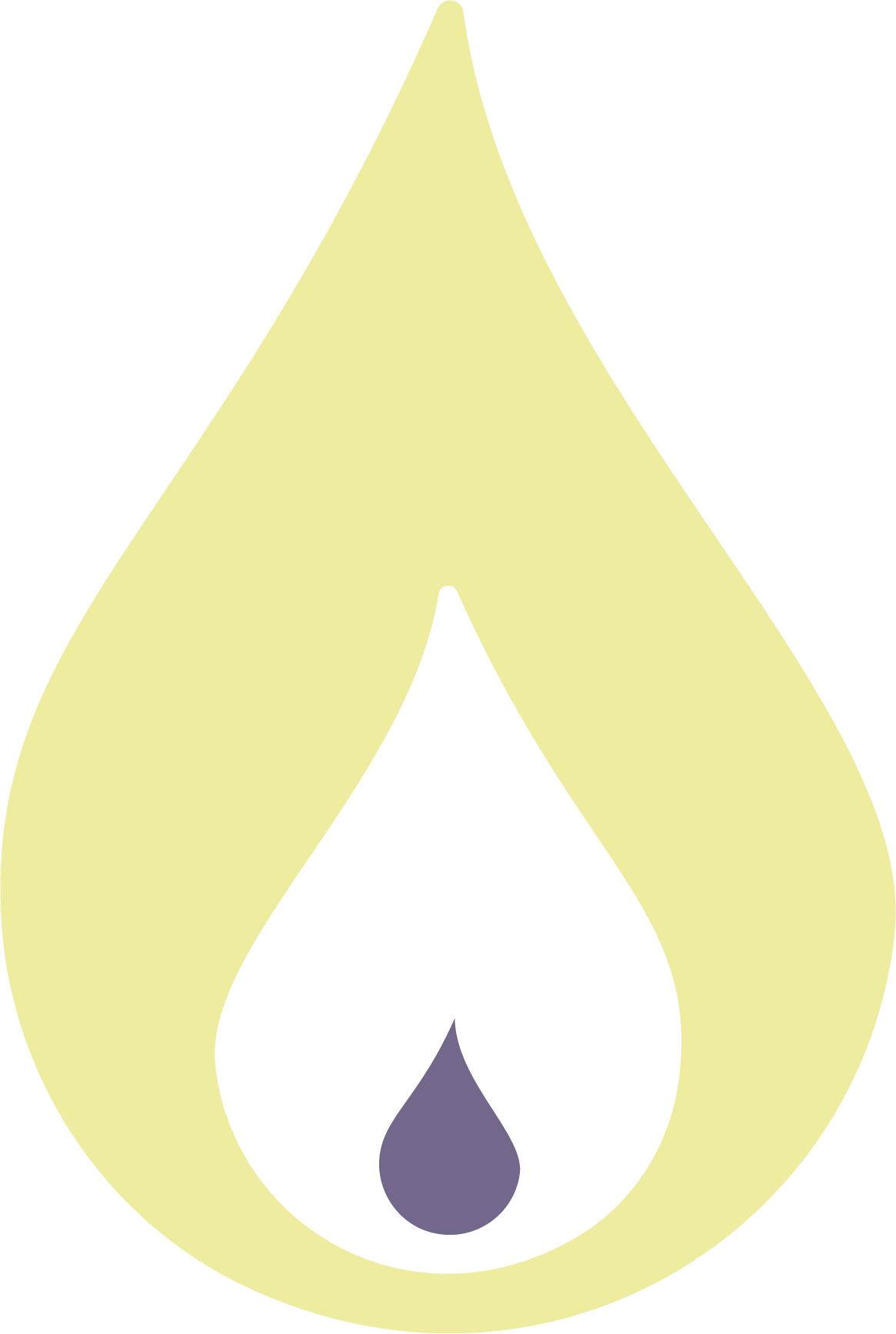 Symbole représentant une éclaircie ou une explosion stylisée en couleurs jaune clair, blanc et violet.