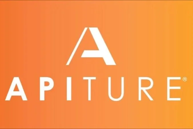 Apiture logo on a orange background.