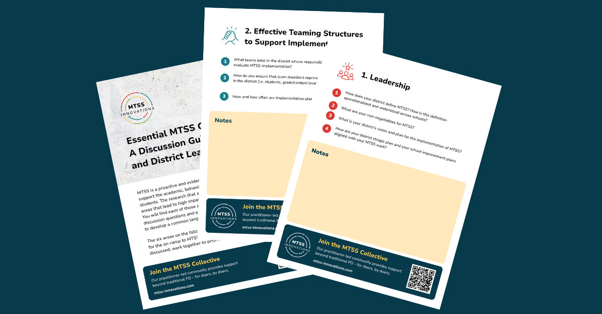 Essential MTSS Conversations: A Discussion Guide for School and District Leadership