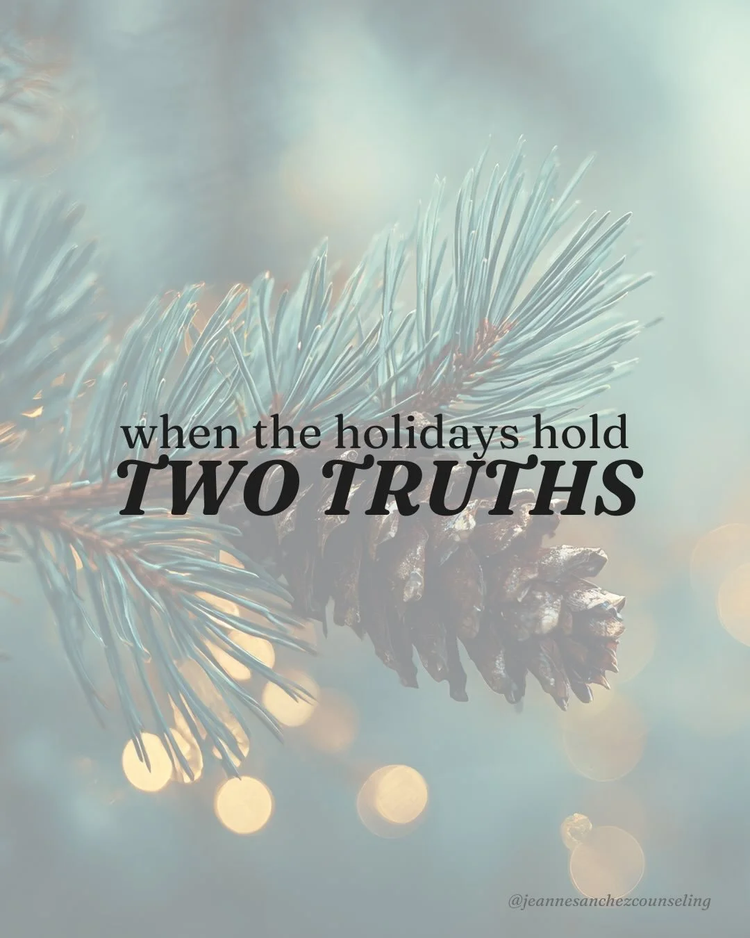 The holidays often stir up more than one emotional reality at a time.⁣
Joy doesn&rsquo;t erase grief, and grief doesn&rsquo;t cancel joy. They move together. They overlap. They trade places.⁣
⁣
There&rsquo;s room for both.⁣
⁣⁣
𝘋𝘪𝘴𝘤𝘭𝘢𝘪𝘮𝘦𝘳: ?