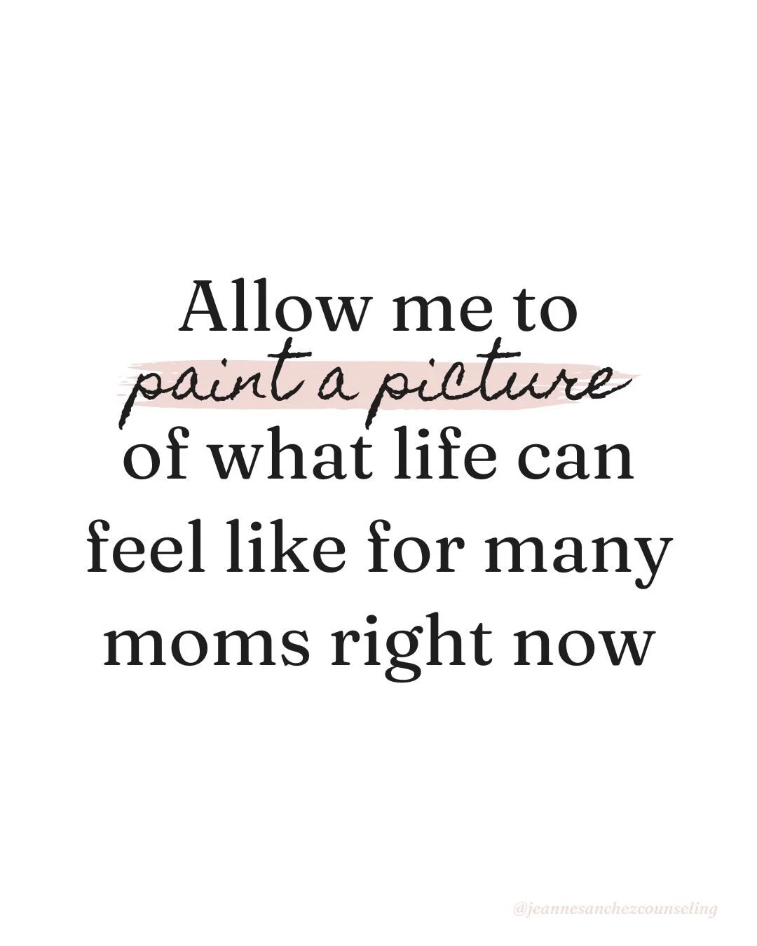 I think a lot of moms are carrying around an incredible amount of pressure to stay calm, patient, present, grateful, playful, emotionally attuned, and productive all at the same time.⁣⁣
⁣
By the end of the day, some moms feel like they&rsquo;ve been 