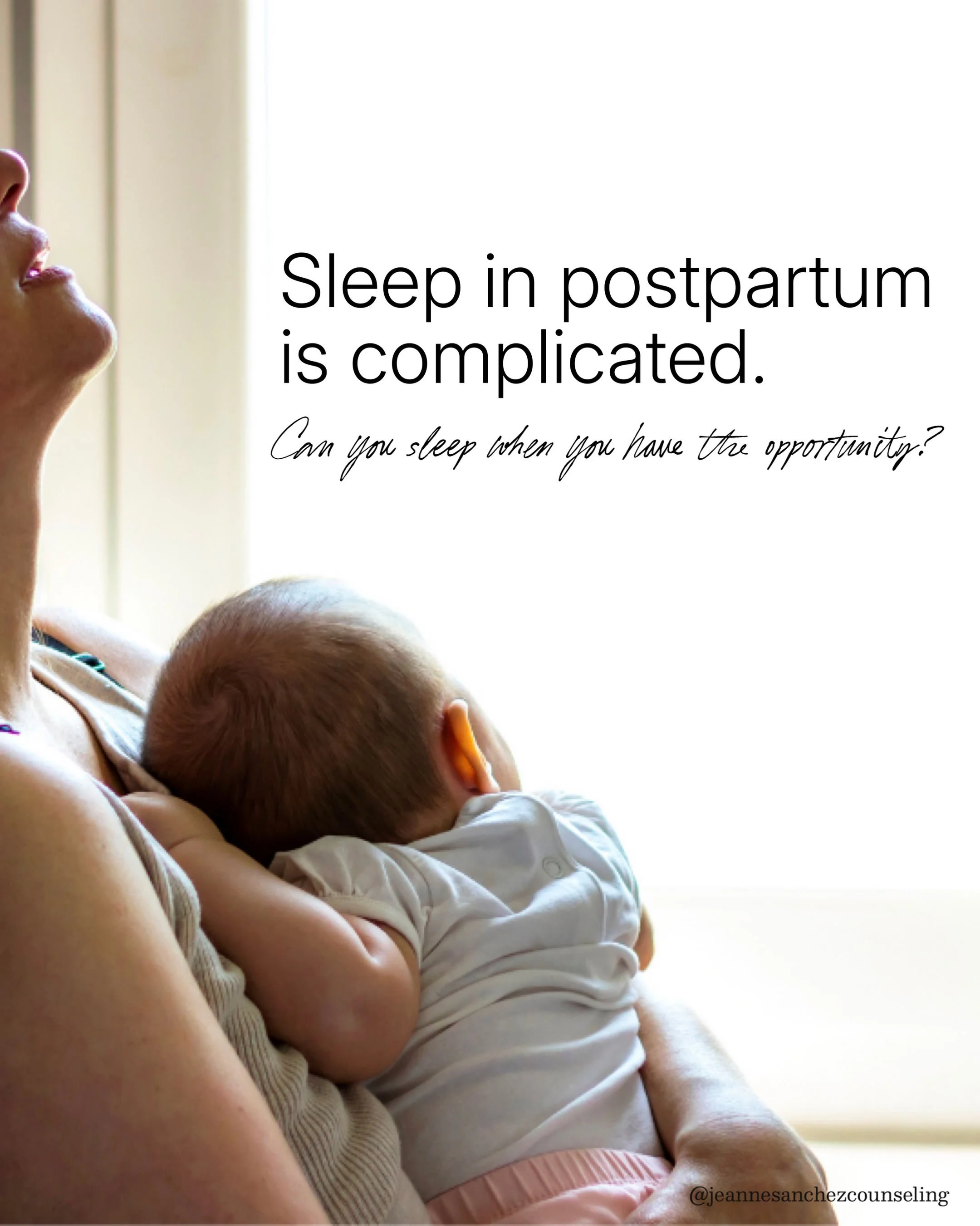 &ldquo;Sleep when the baby sleeps&rdquo; might be one of the least helpful pieces of postpartum advice.⁣
⁣
Of course sleep is important, but the harder question is how can we actually make sleep possible when caring for a newborn.⁣
⁣
Sleep is one of 