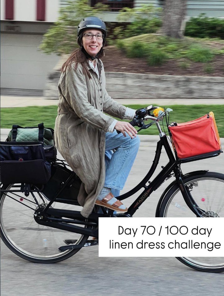 Linen Enthusiast Rides to Work