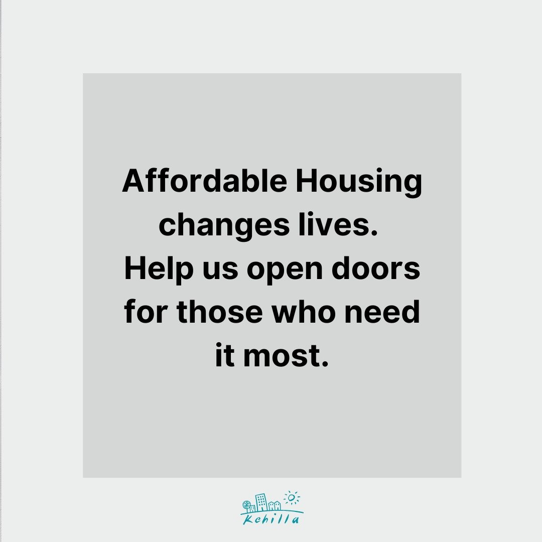 Having a safe and affordable home is the foundation for a sustainable future. At Kehilla, we&rsquo;re committed to opening doors and creating opportunities for those who need it most. 

#AffordableHousing #BuildingCommunity #Kehilla