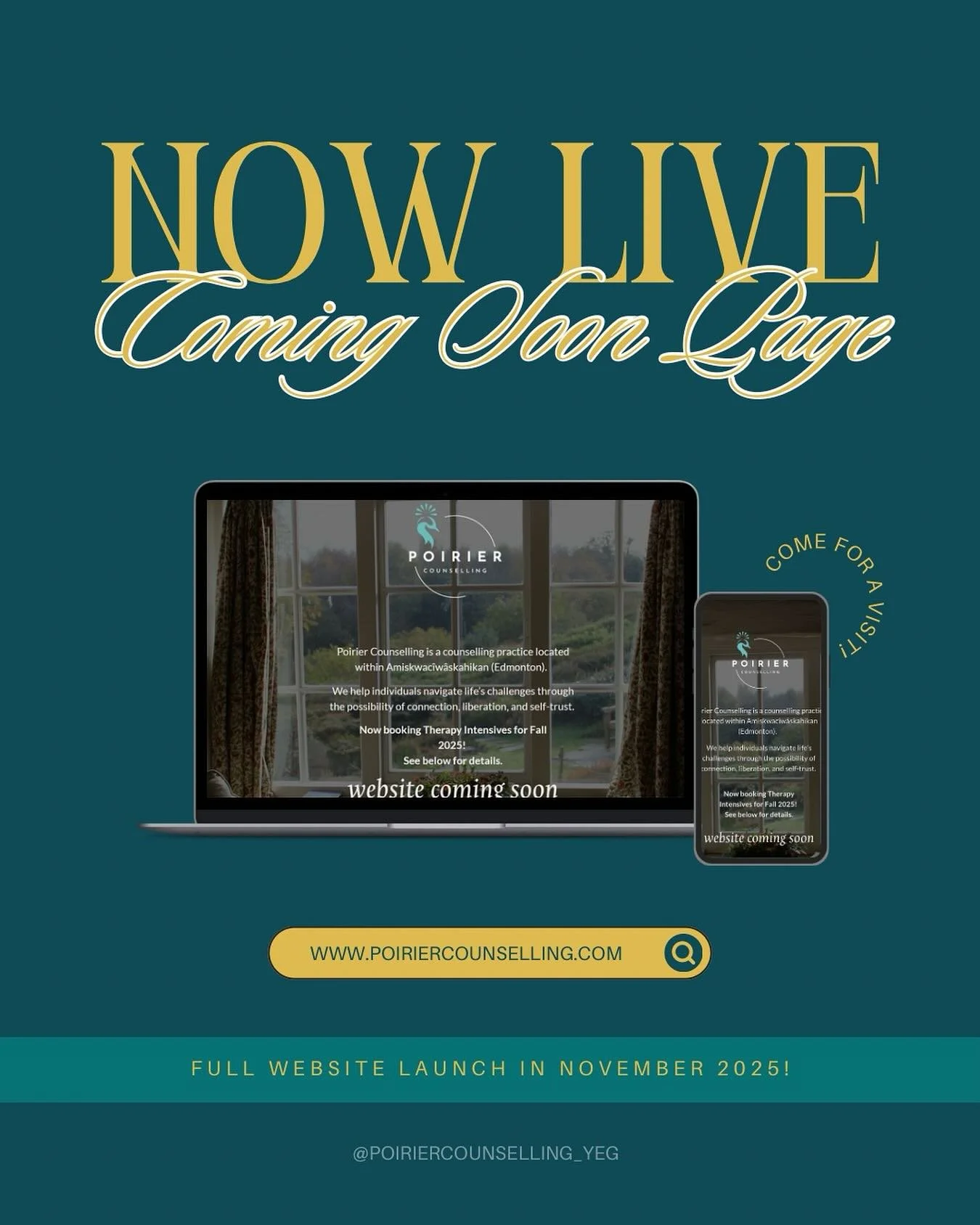 The new landing space for Poirier Counselling is here! Visit this Coming Soon page to learn more about the services I offer, how Therapy Intensives could support you, and connect with me via the form posted there regarding any inquiries! Full launch 