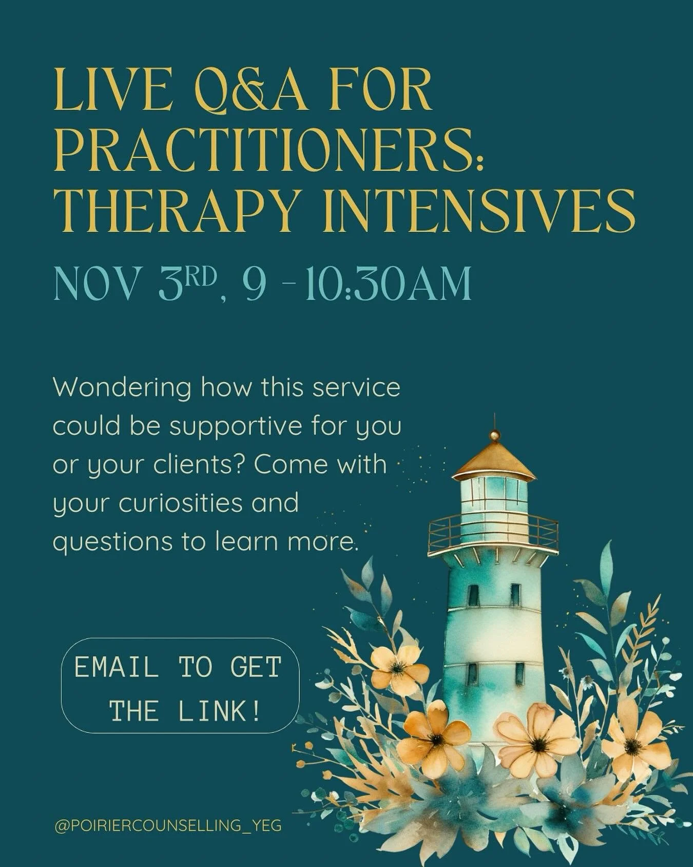 Hi all! I’m hosting a live Zoom chat with other practitioners to answer questions you may have about my Therapy Intensives and how they could be supportive for your clients. While the majority of folks joining this session already are mental he