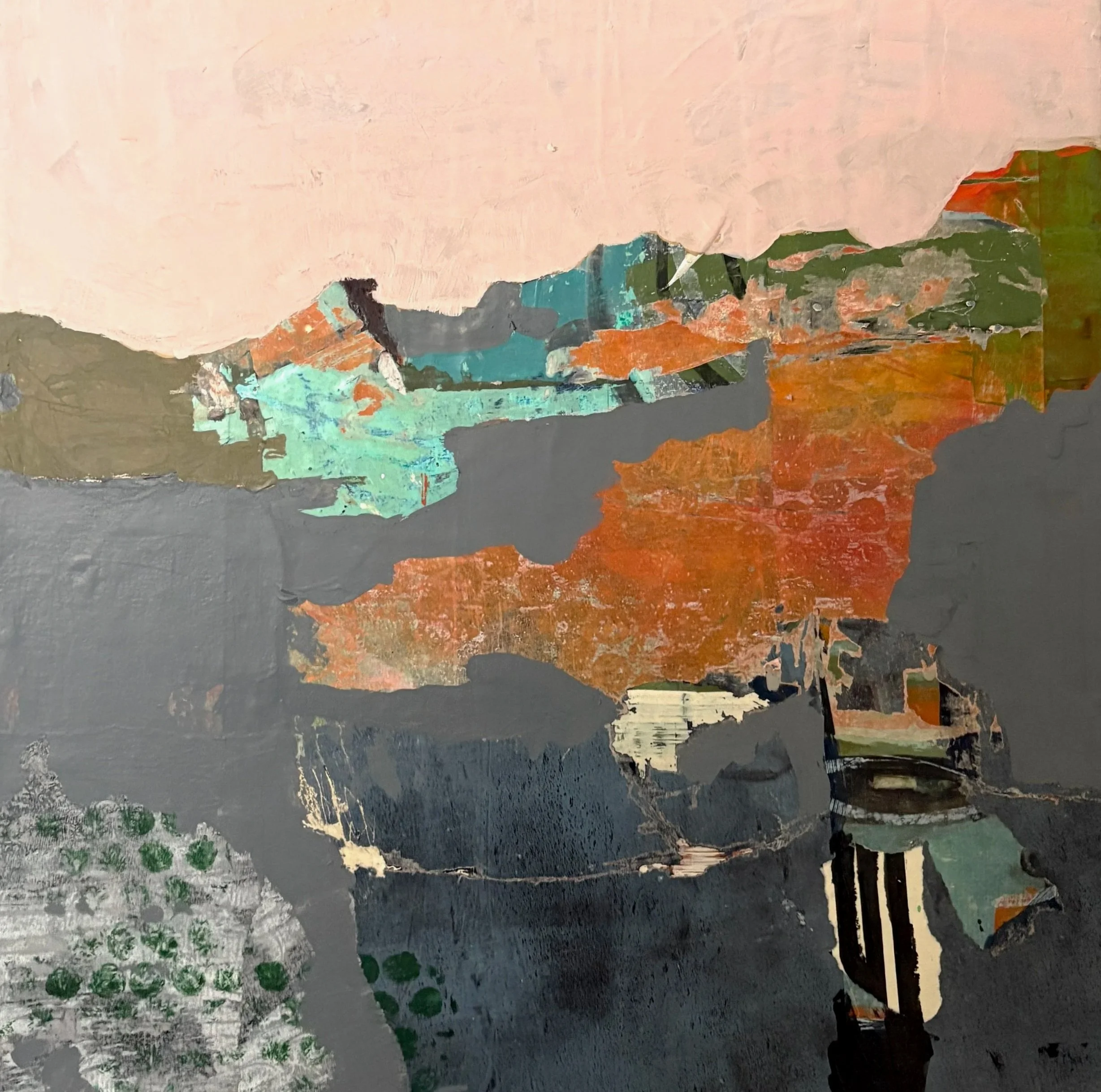 "Desert in December" 12x12 Mixed Media on Canvas