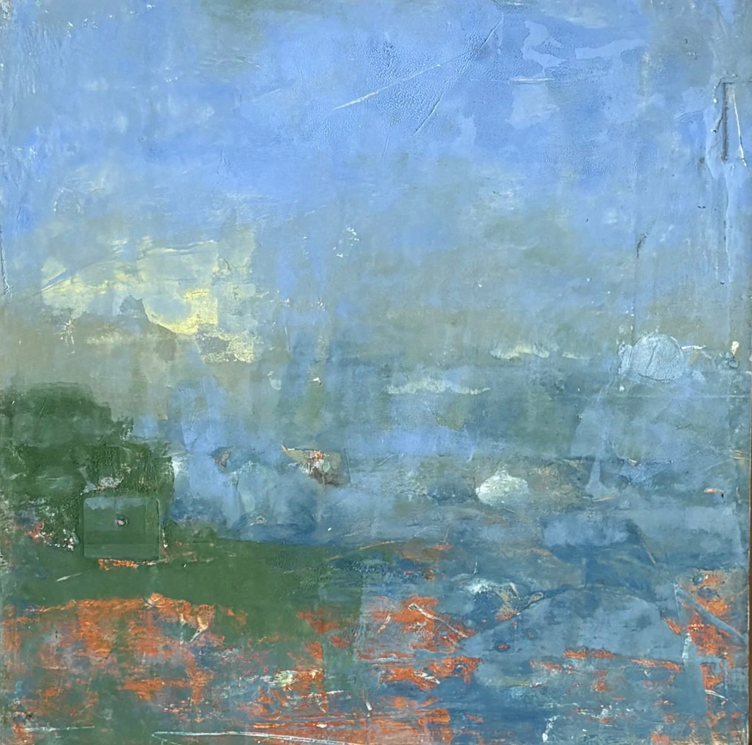 "Water's Edge" 8x8 Mixed Media on wood panel